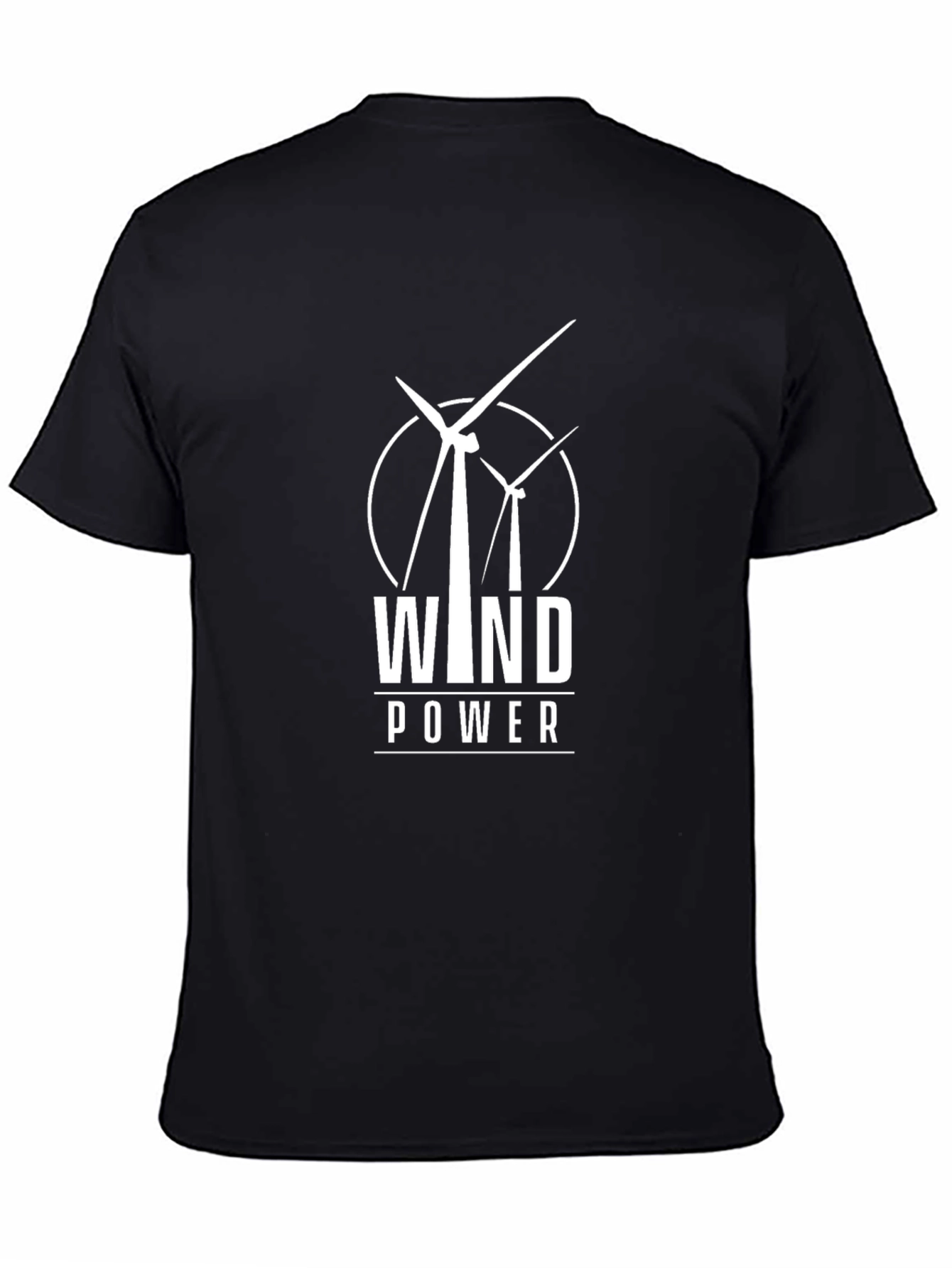 Wind Power T-Shirt - Black Eco-Friendly Design