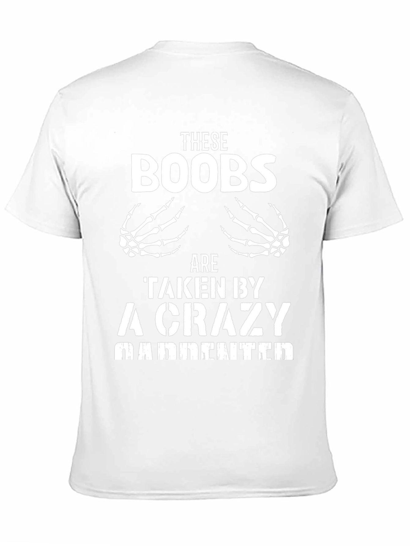 Humorous Skeleton Hands Boobs Graphic T-Shirt