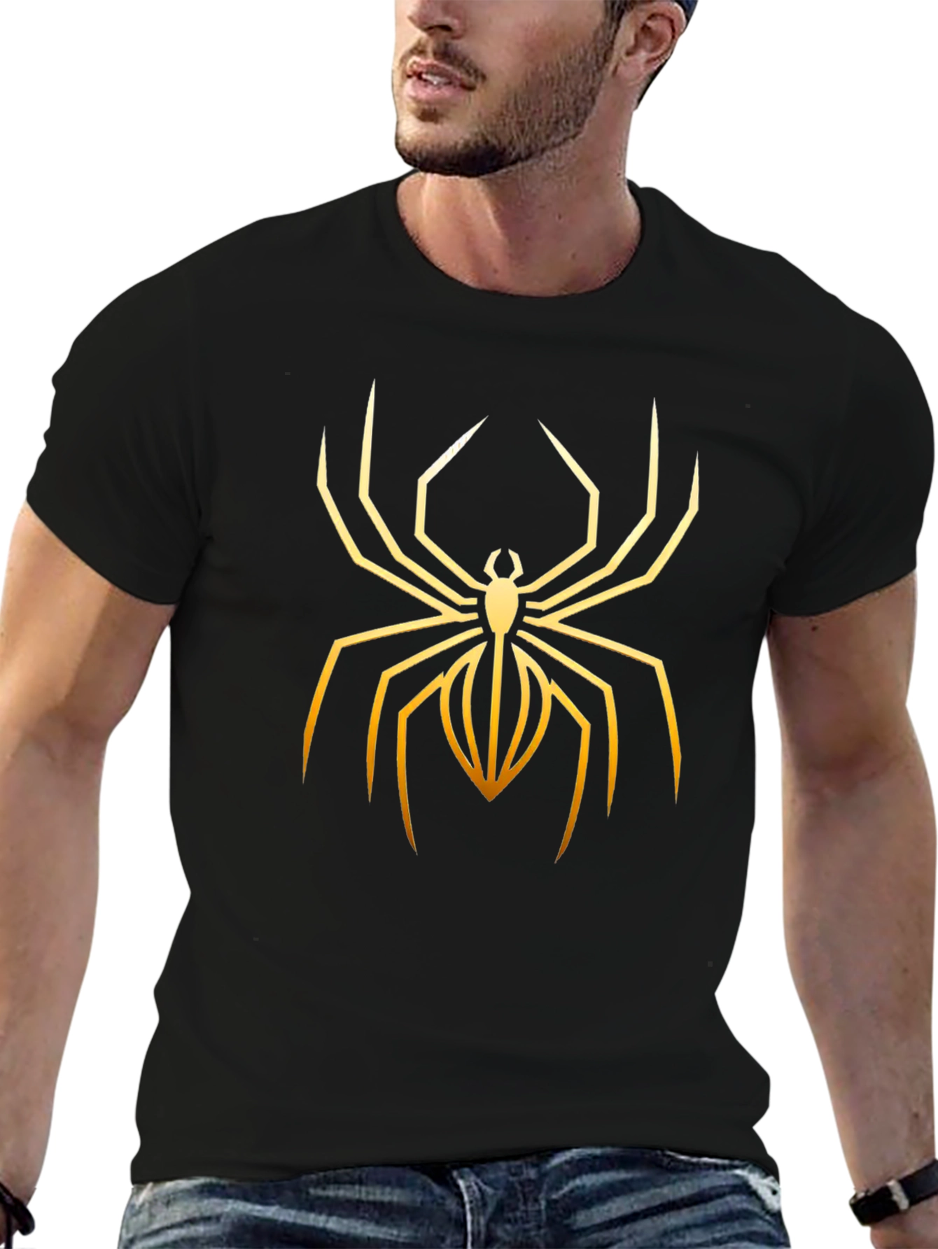 Spider Graphic Print T-Shirt - Black