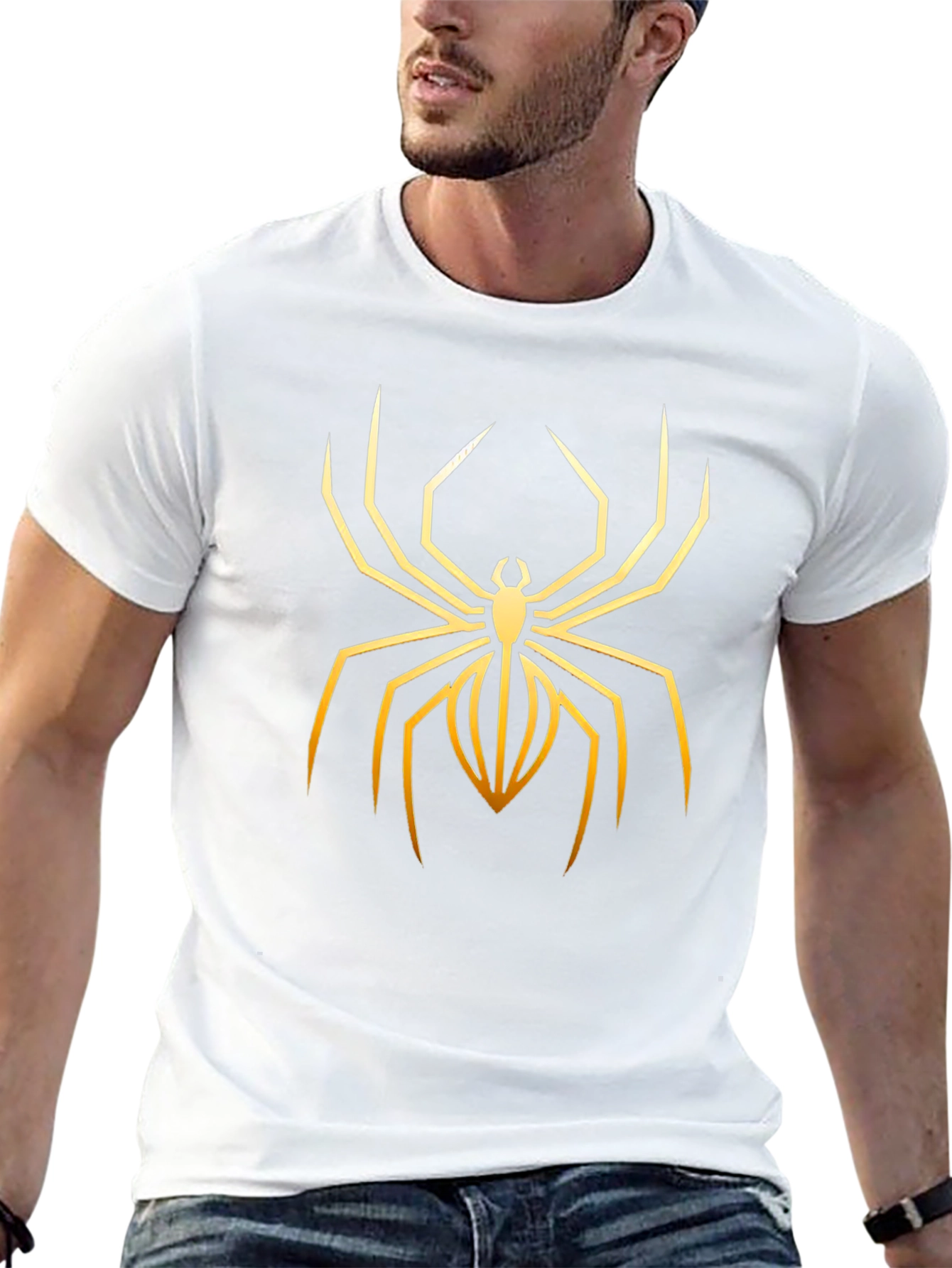 Spider Graphic Print T-Shirt - Black