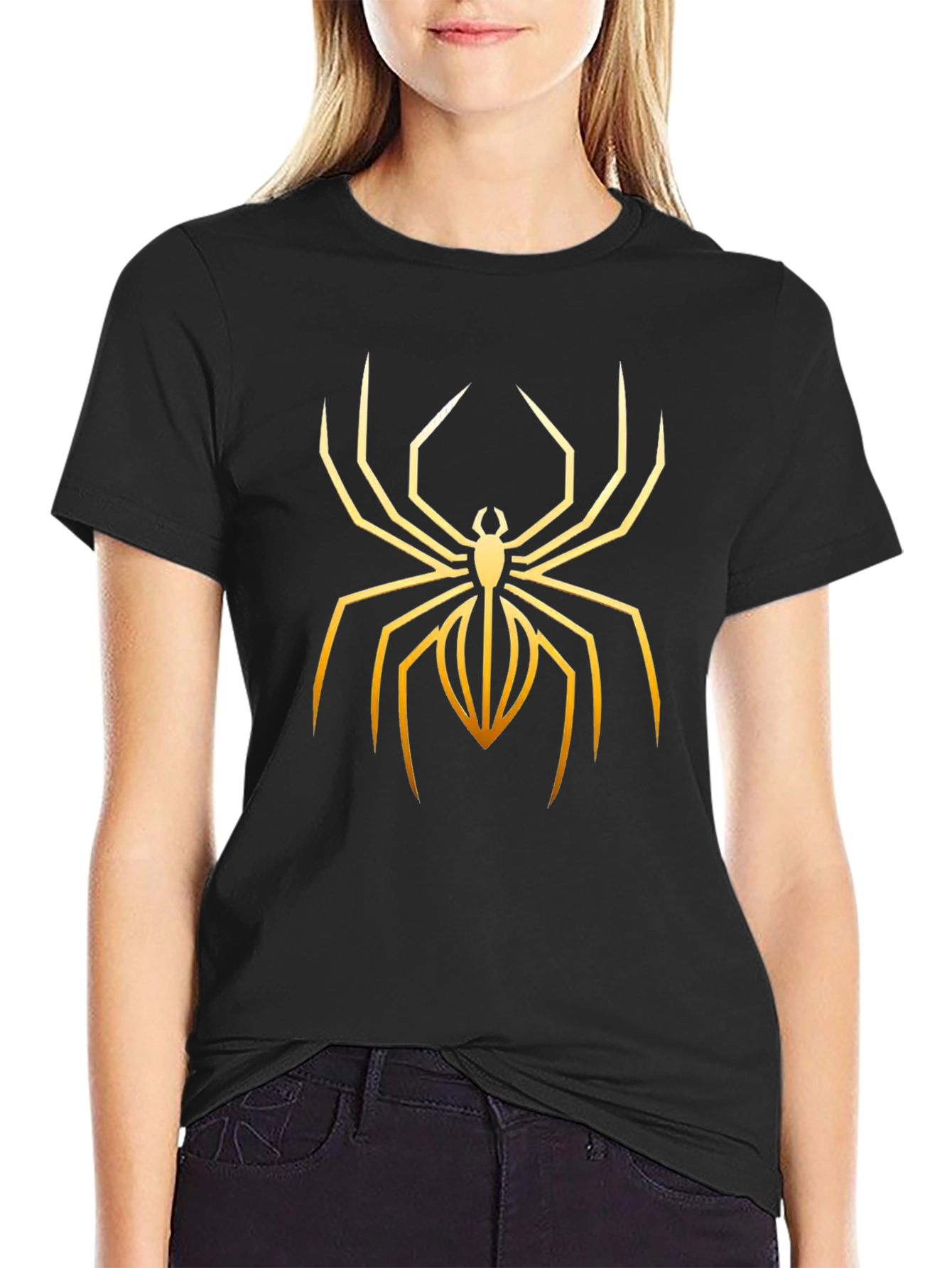 Spider Graphic Print T-Shirt - Black