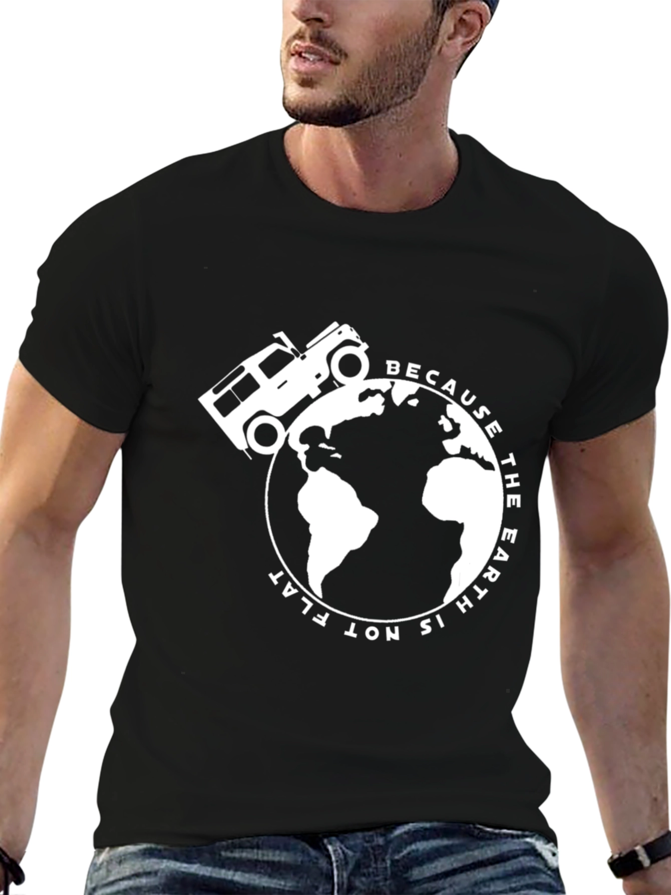 Round Earth Tee: Globe & 4x4 Design