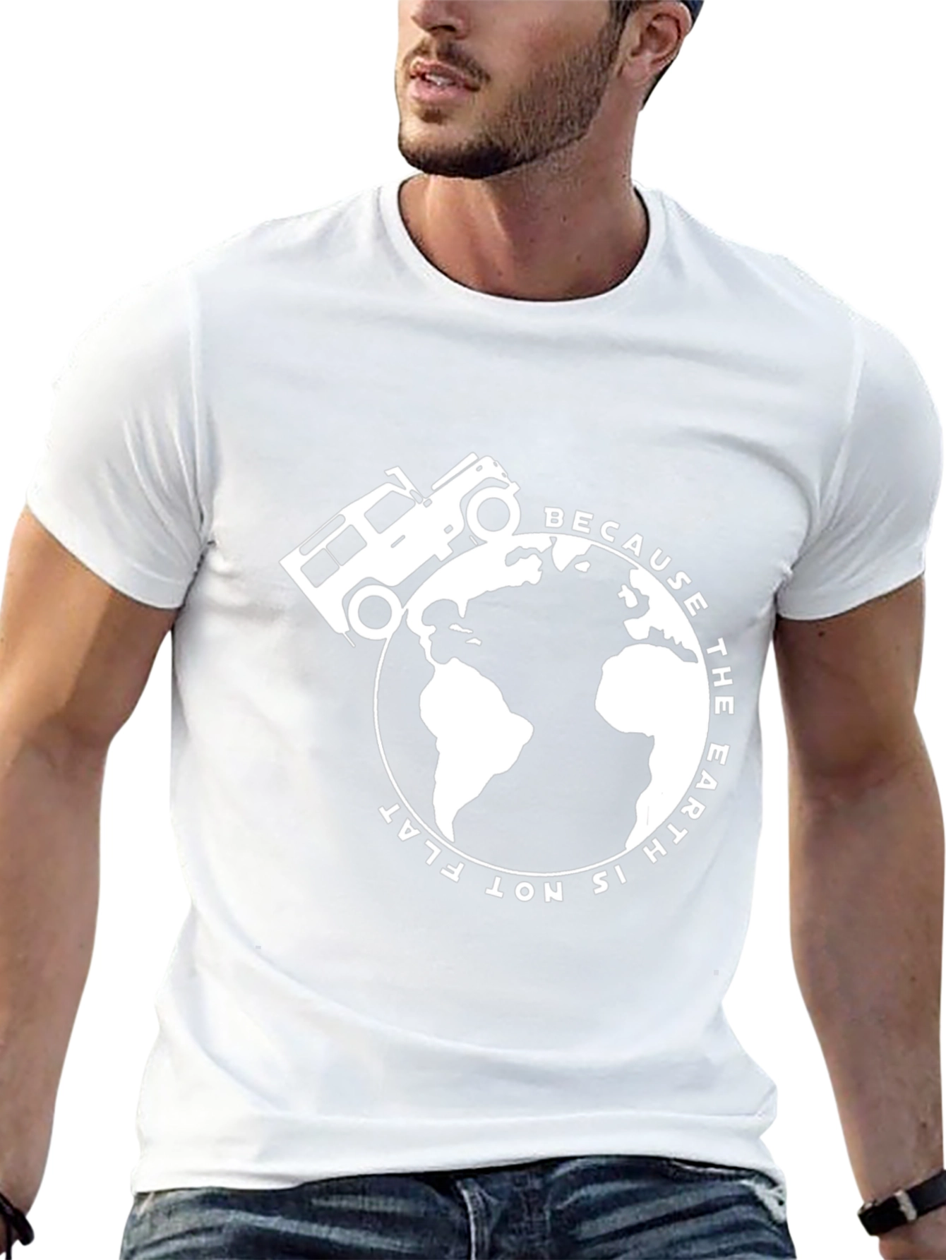 Round Earth Tee: Globe & 4x4 Design
