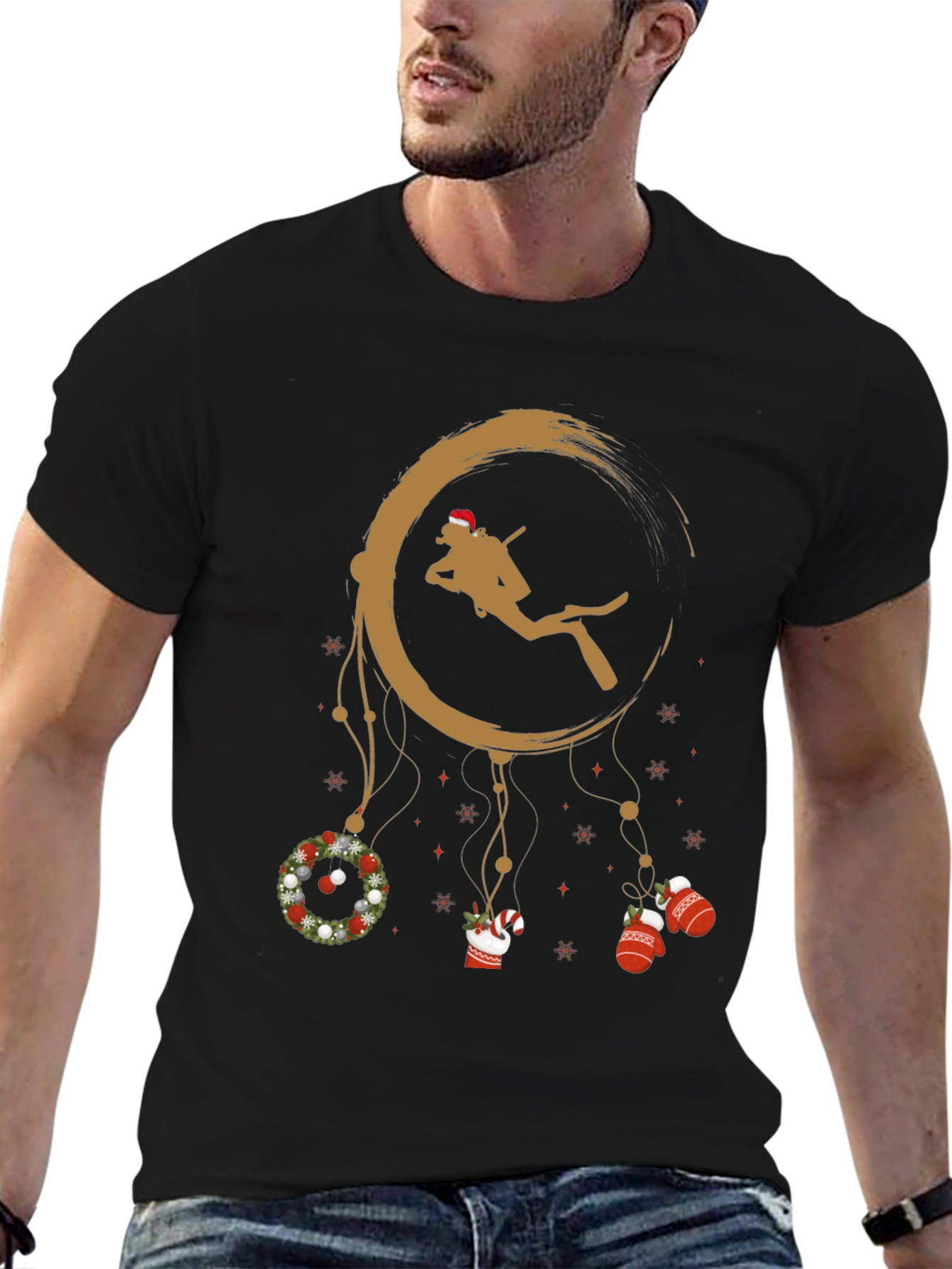 Holiday Scuba Diver Black T-Shirt