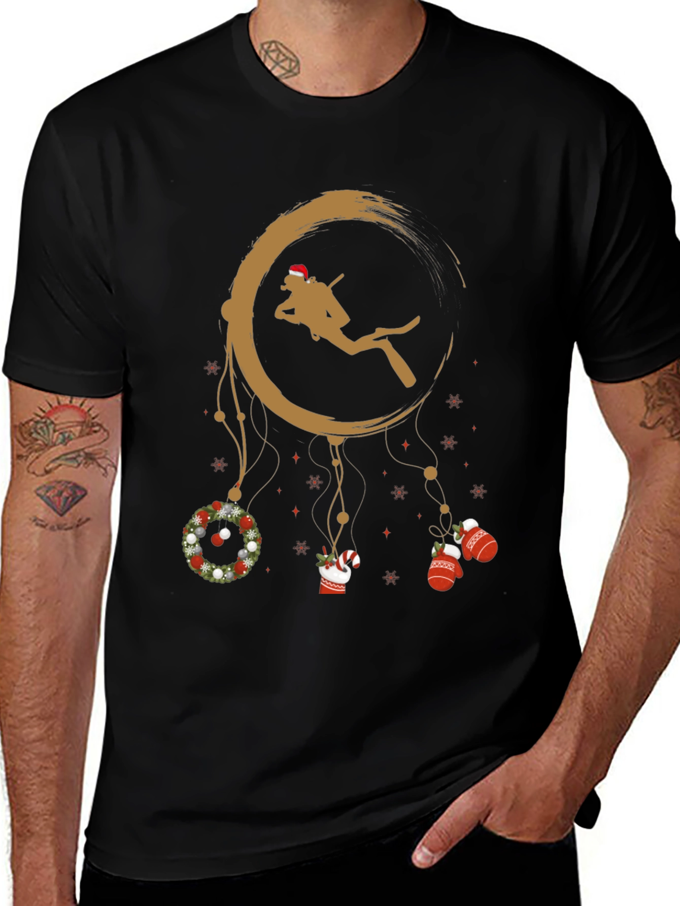Holiday Scuba Diver Black T-Shirt