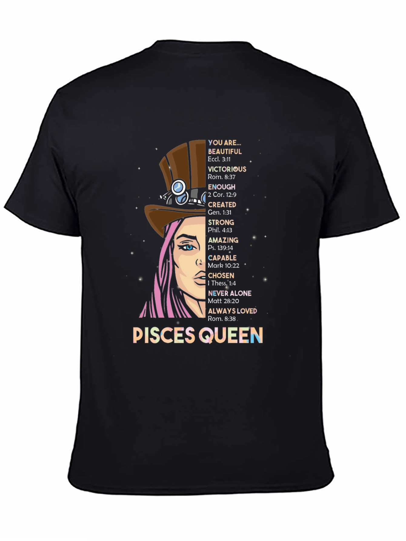Pisces Queen Graphic T-Shirt - Zodiac Sign Tee