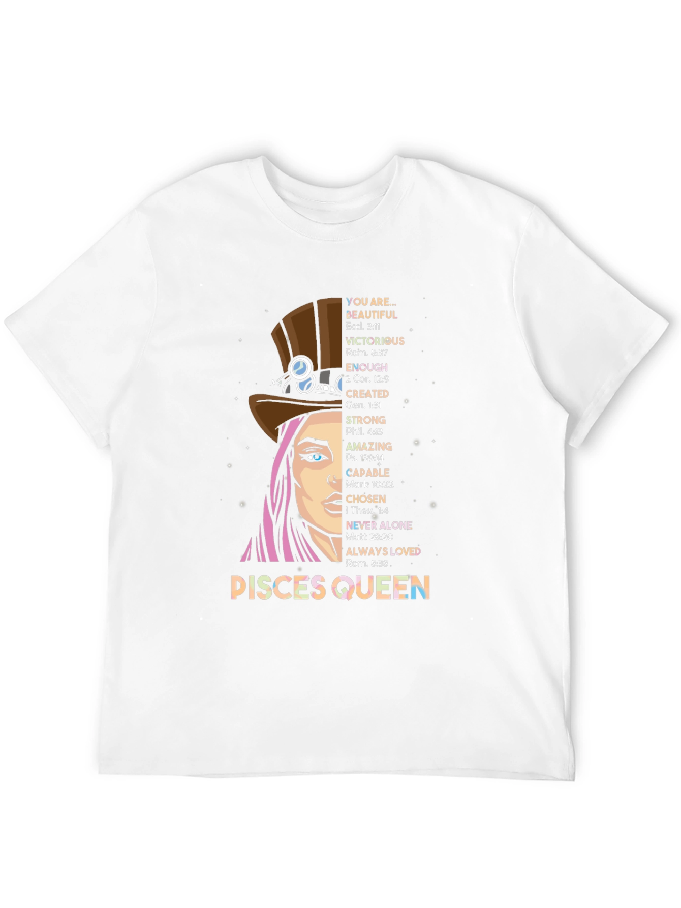 Pisces Queen Graphic T-Shirt - Zodiac Sign Tee
