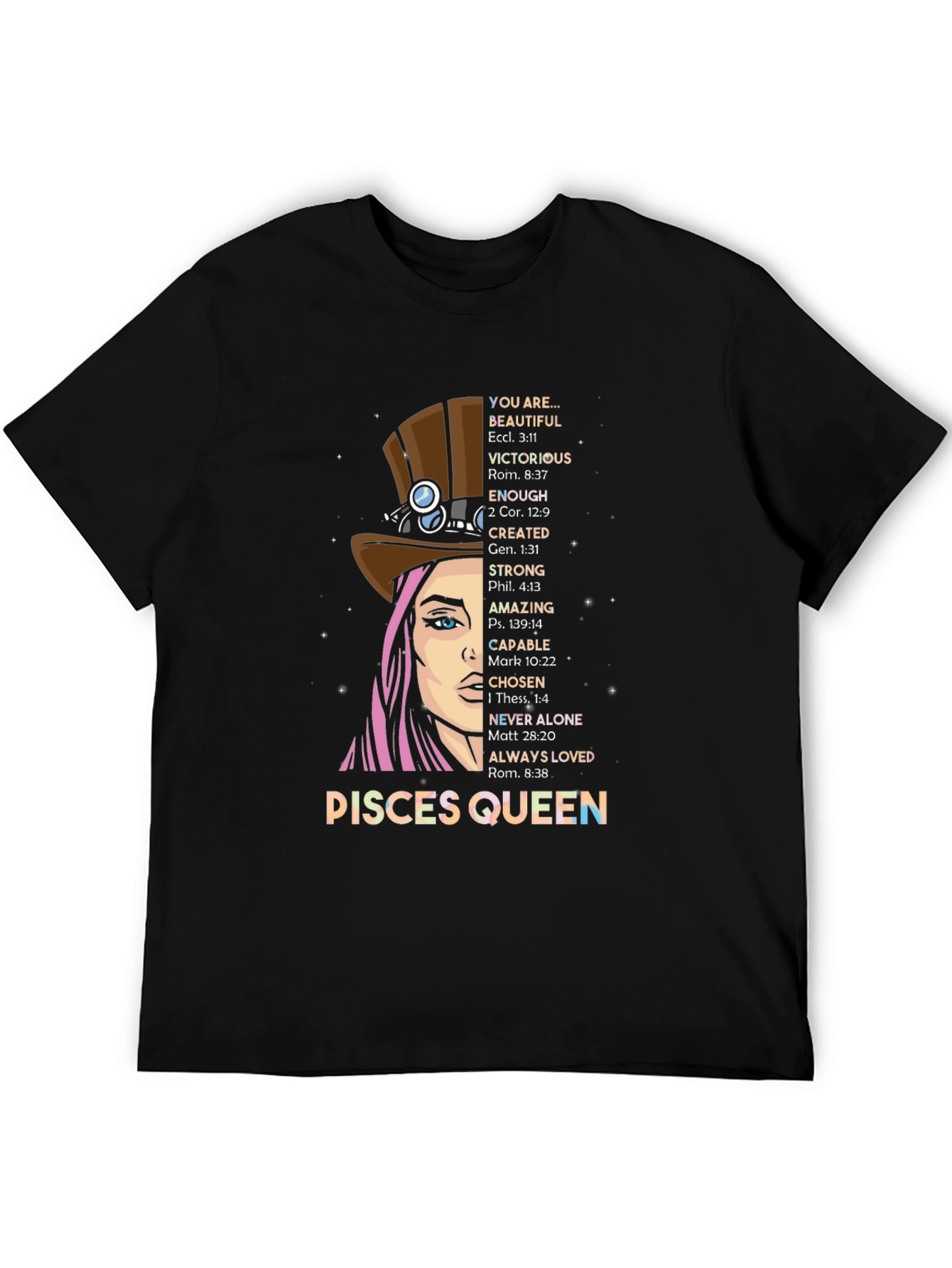 Pisces Queen Graphic T-Shirt - Zodiac Sign Tee