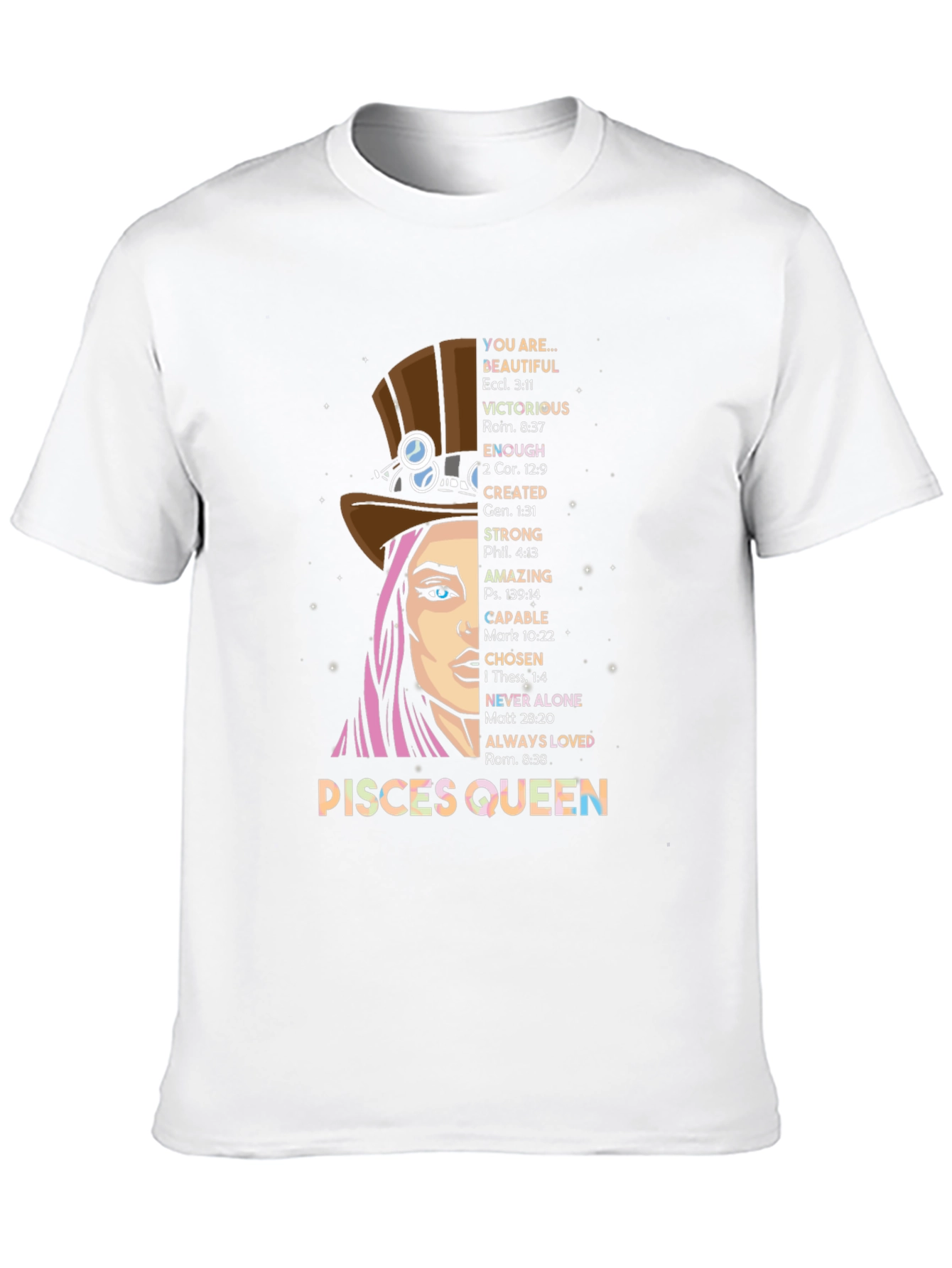 Pisces Queen Graphic T-Shirt - Zodiac Sign Tee