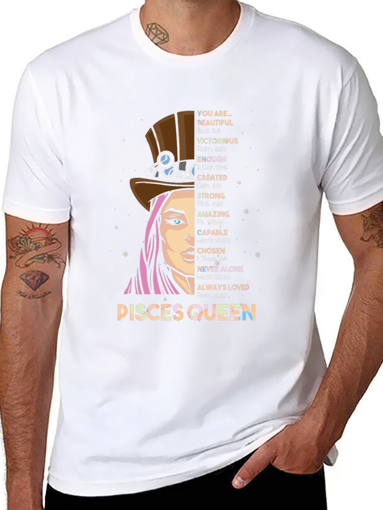 Pisces Queen Graphic T-Shirt - Zodiac Sign Tee