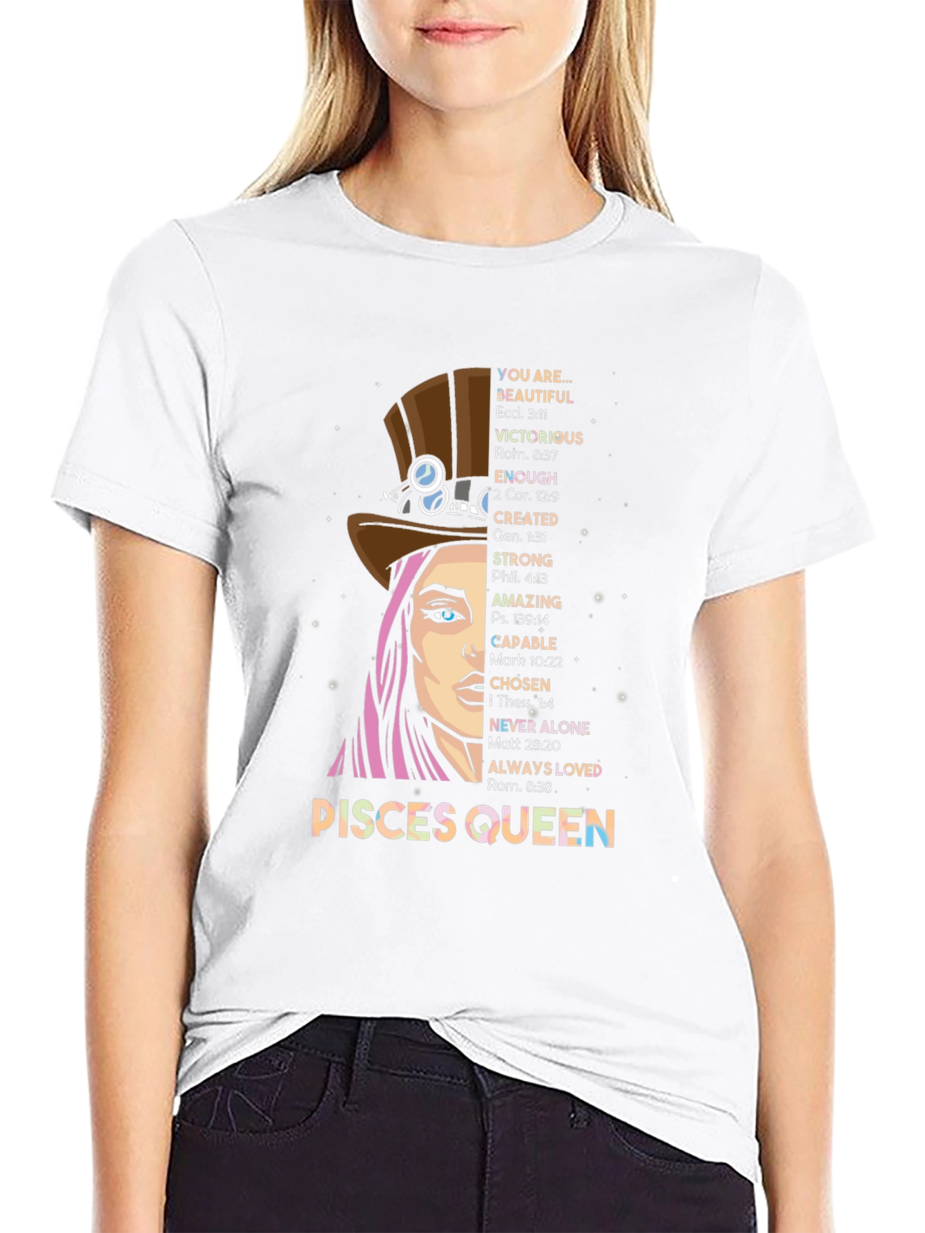Pisces Queen Graphic T-Shirt - Zodiac Sign Tee