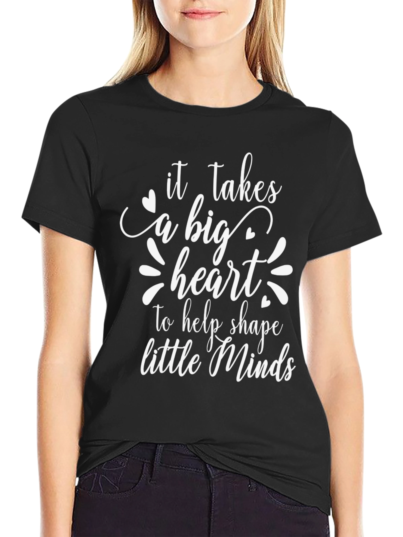 Big Heart Teacher T-Shirt - Black