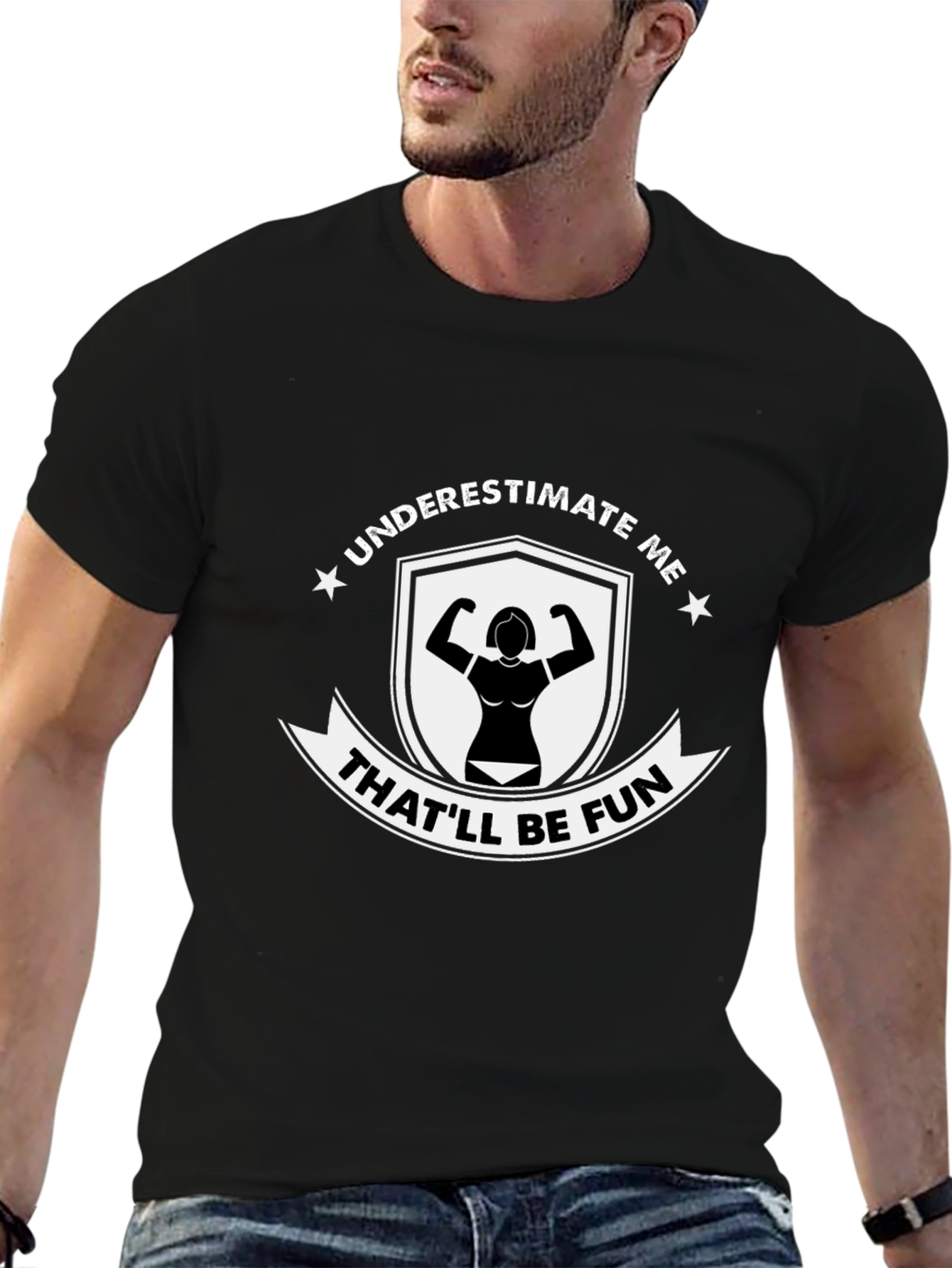 Underestimate Me Black Graphic Tee