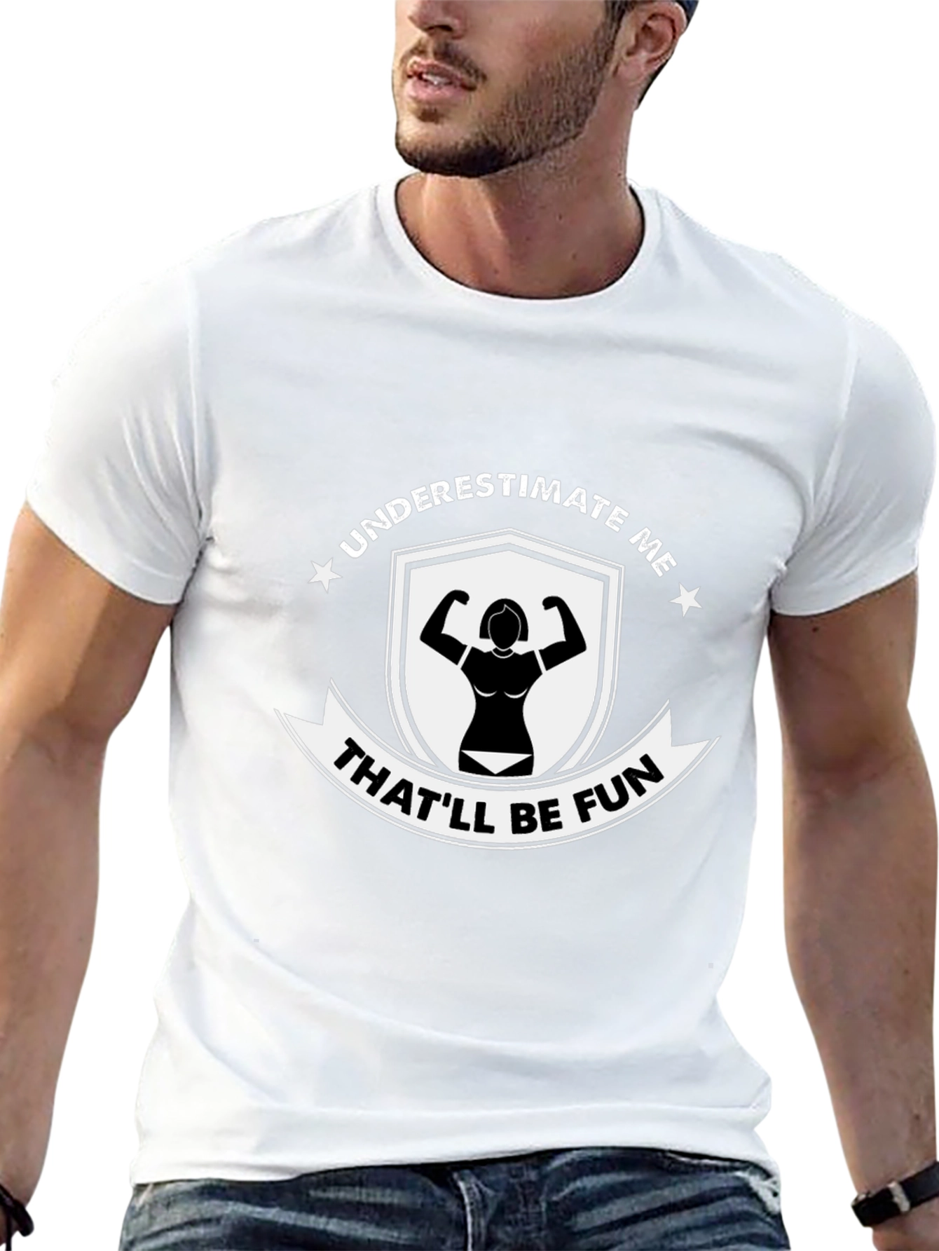 Underestimate Me Black Graphic Tee