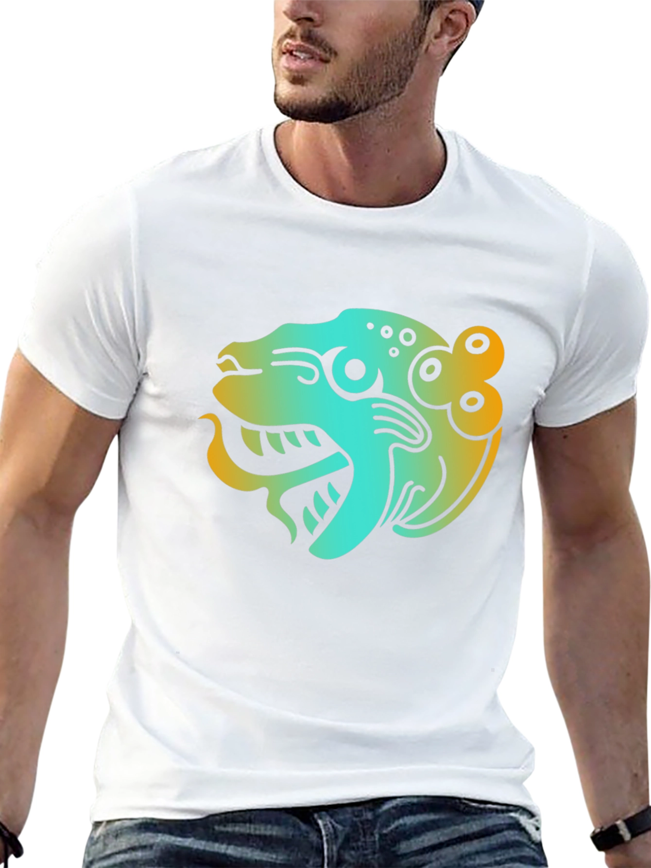 Aztec Jaguar Graphic Black T-Shirt