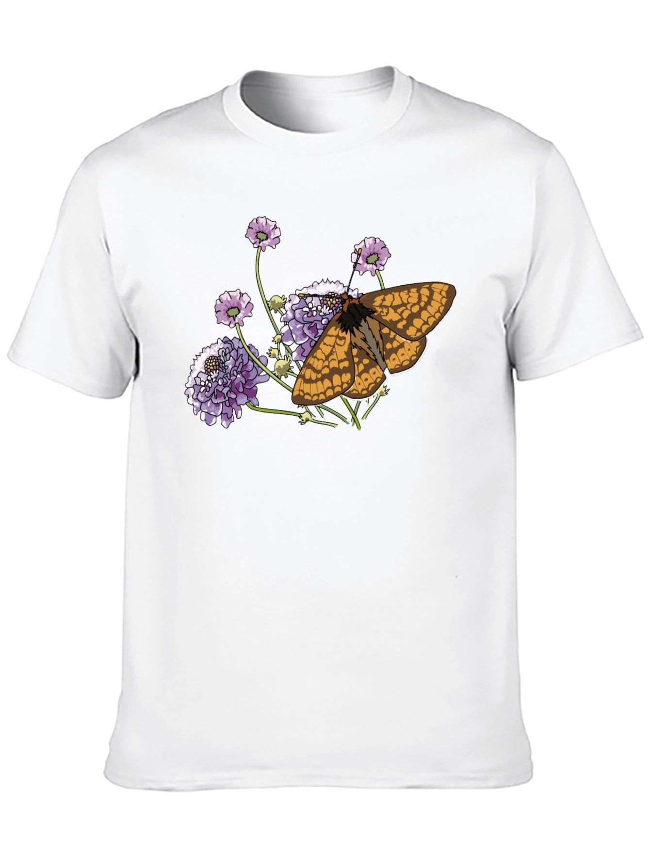 Butterfly and Flower Graphic Black T-Shirt