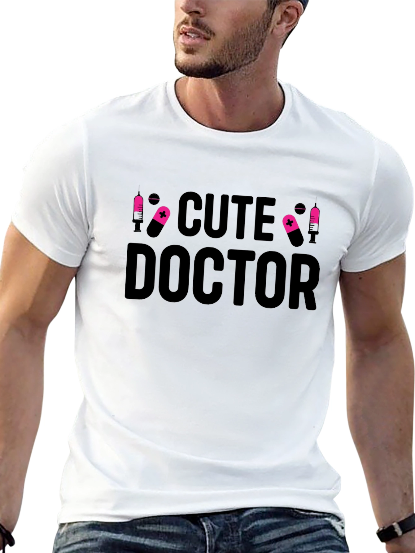 Cute Doctor Graphic Tee - Black