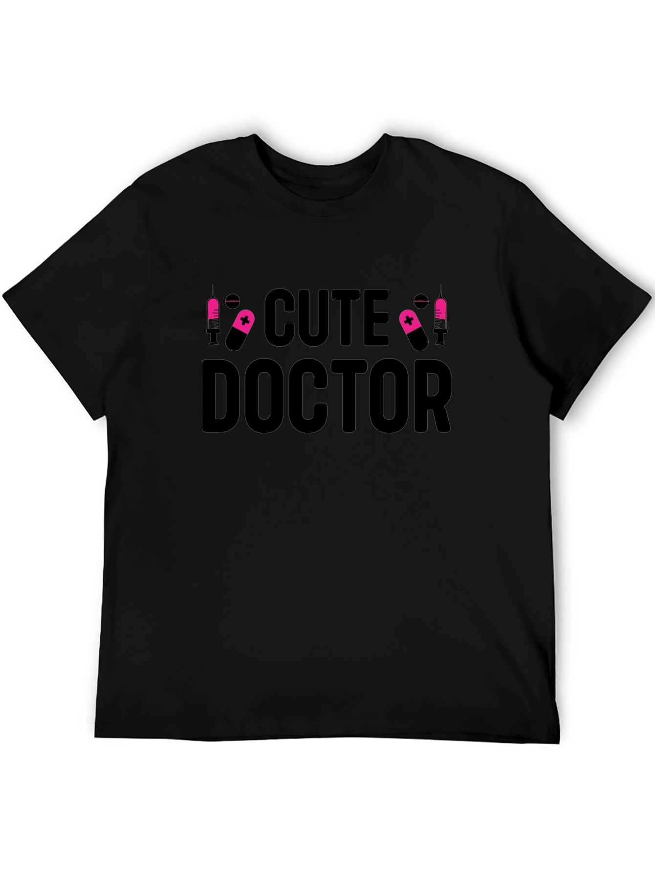 Cute Doctor Graphic Tee - Black