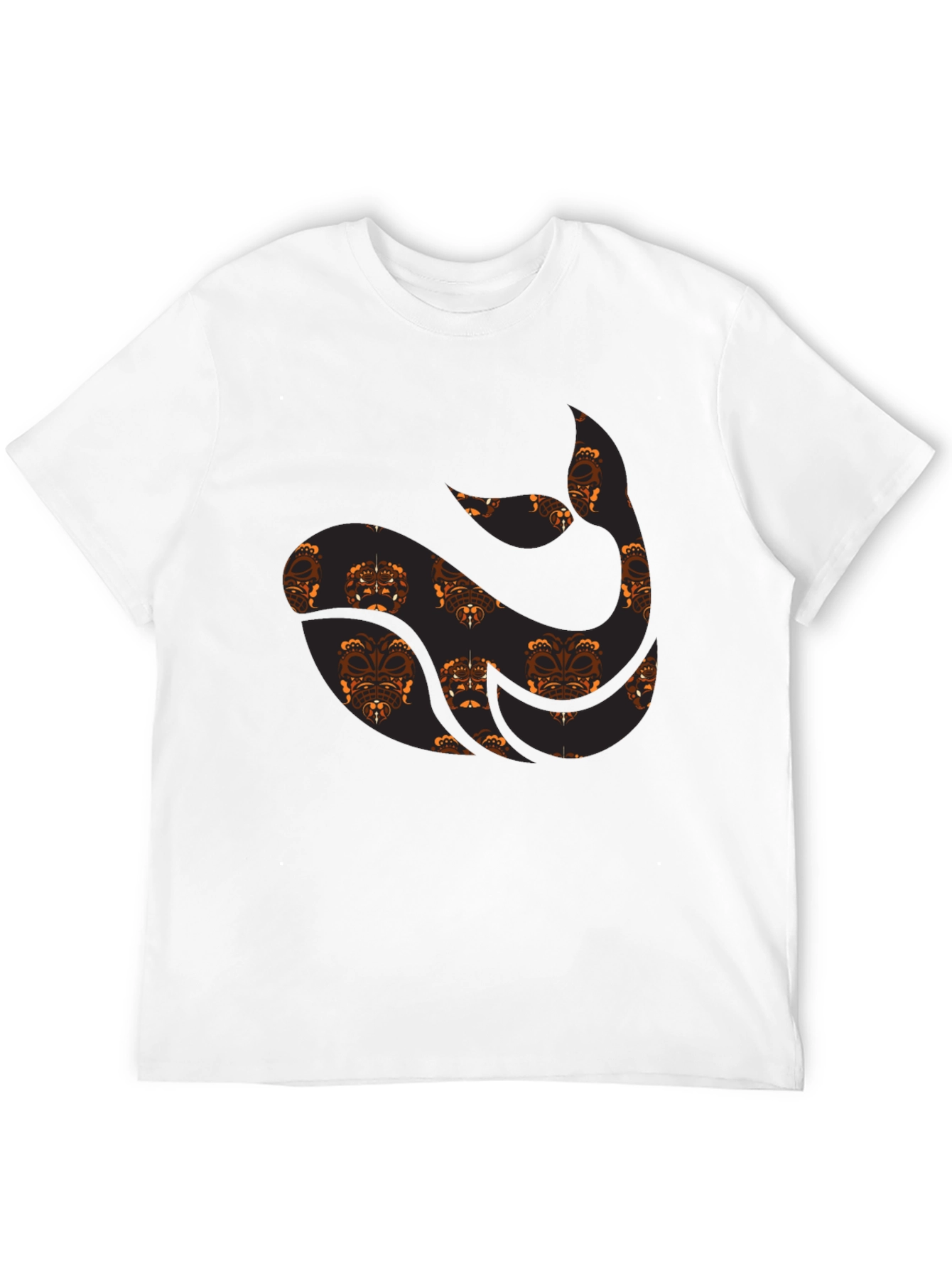 Tribal Whale Graphic Tee - Black