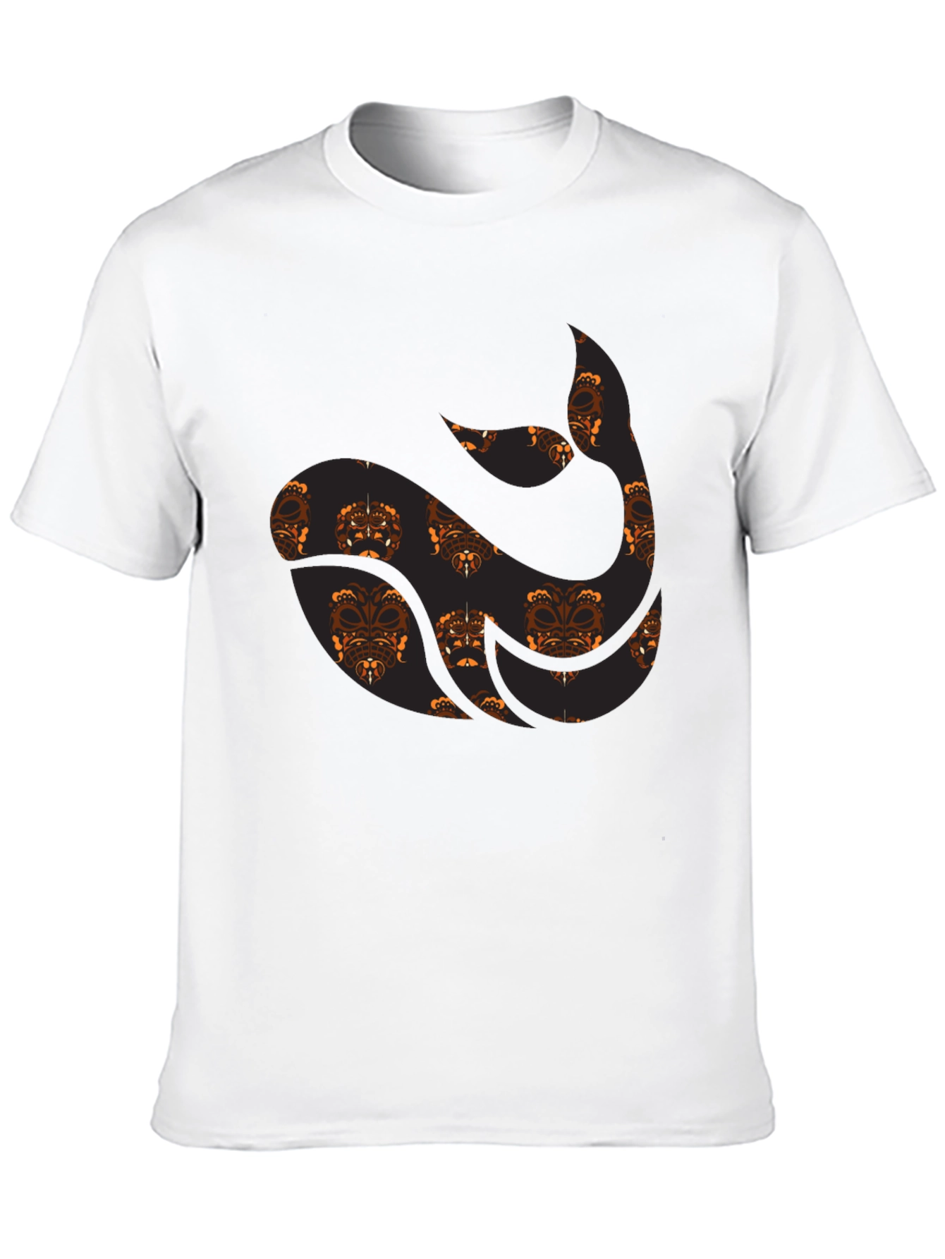Tribal Whale Graphic Tee - Black