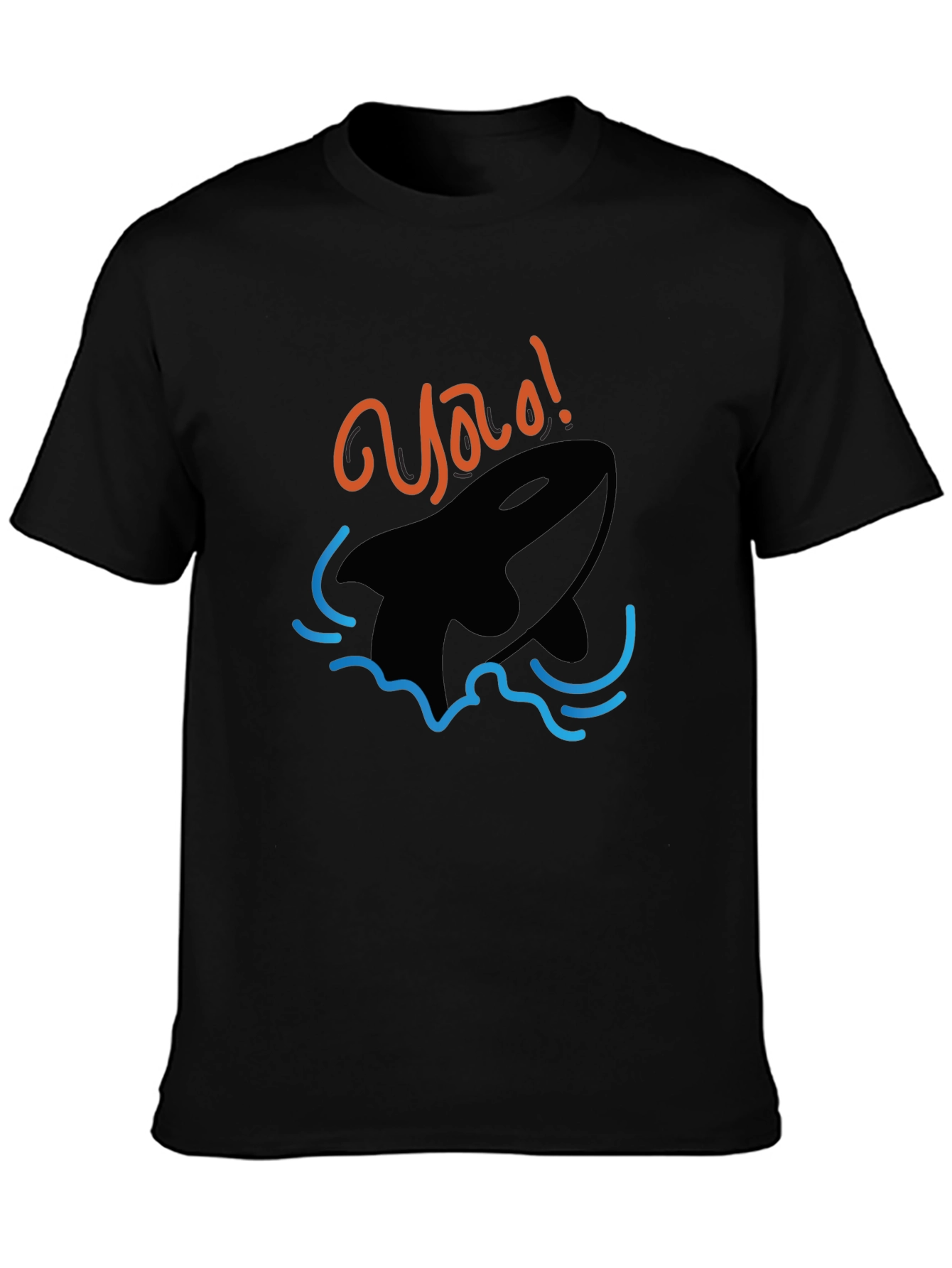 Orca Whale Graphic Black T-Shirt - Yao! Design