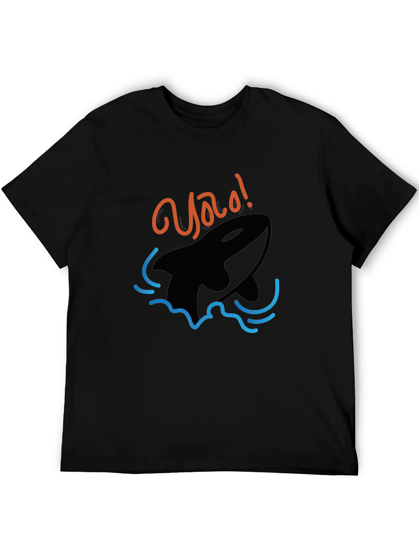 Orca Whale Graphic Black T-Shirt - Yao! Design