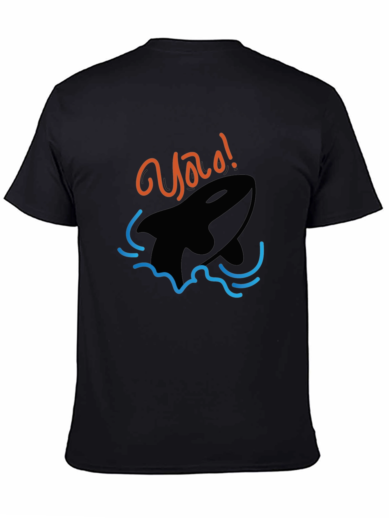 Orca Whale Graphic Black T-Shirt - Yao! Design
