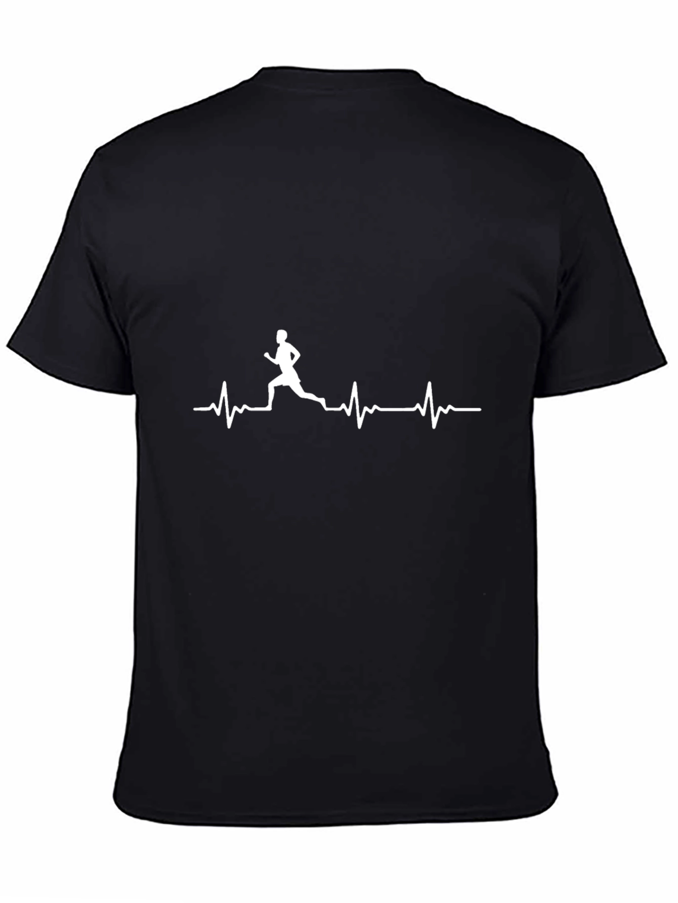 Runner Heartbeat Graphic Tee - Black Cotton Casual Shirt