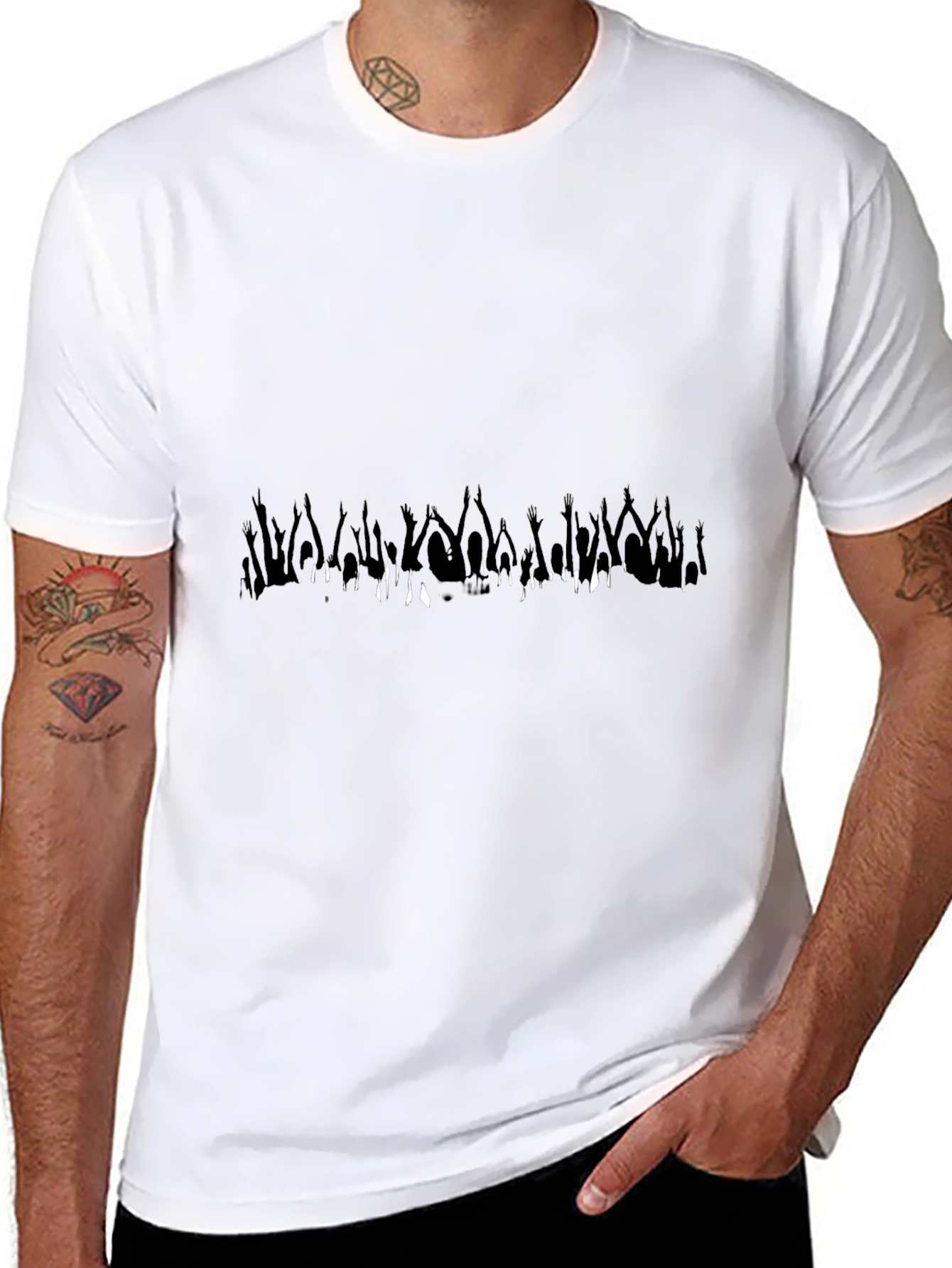 Black T-Shirt with Unique Abstract Design
