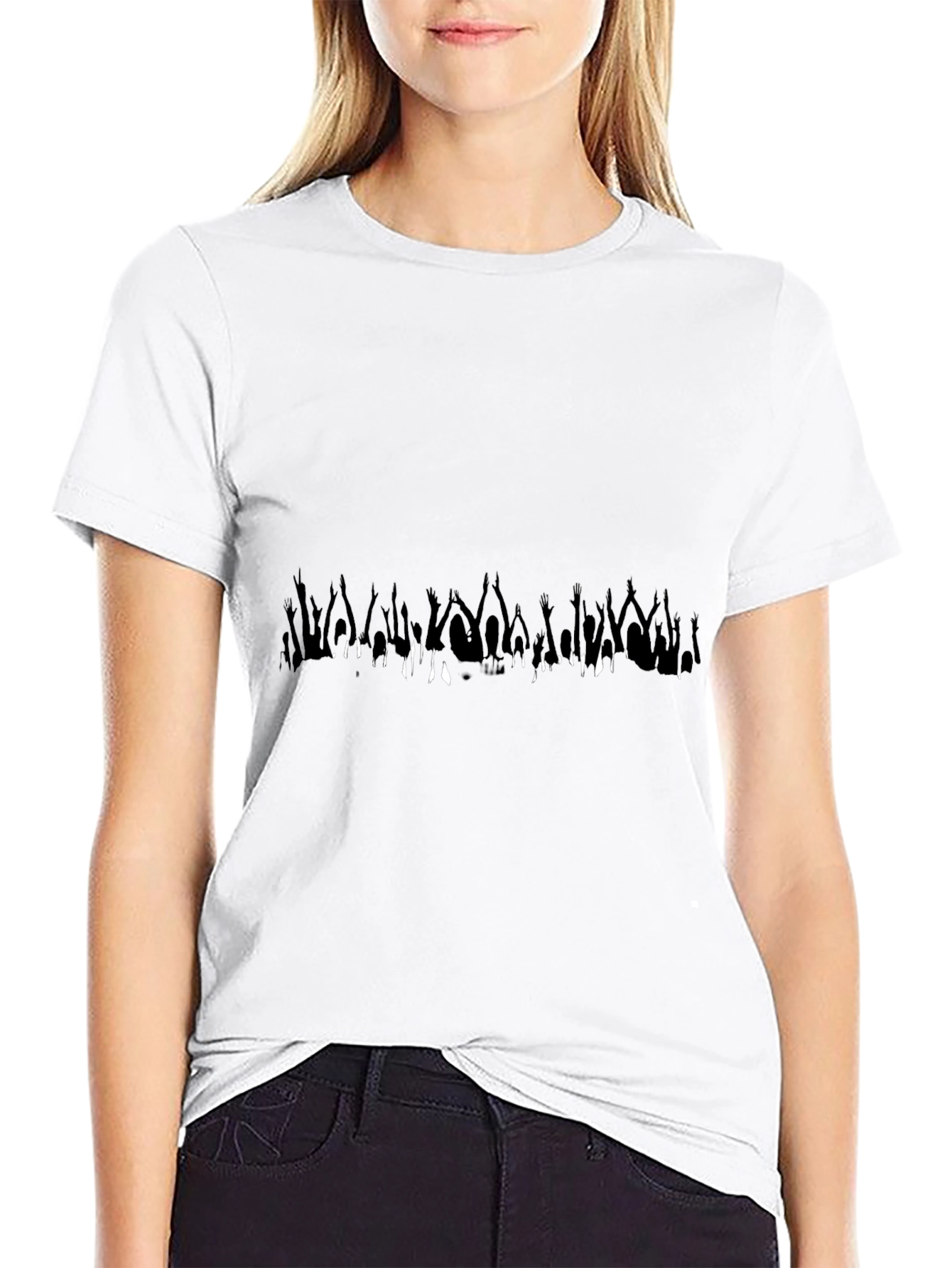 Black T-Shirt with Unique Abstract Design