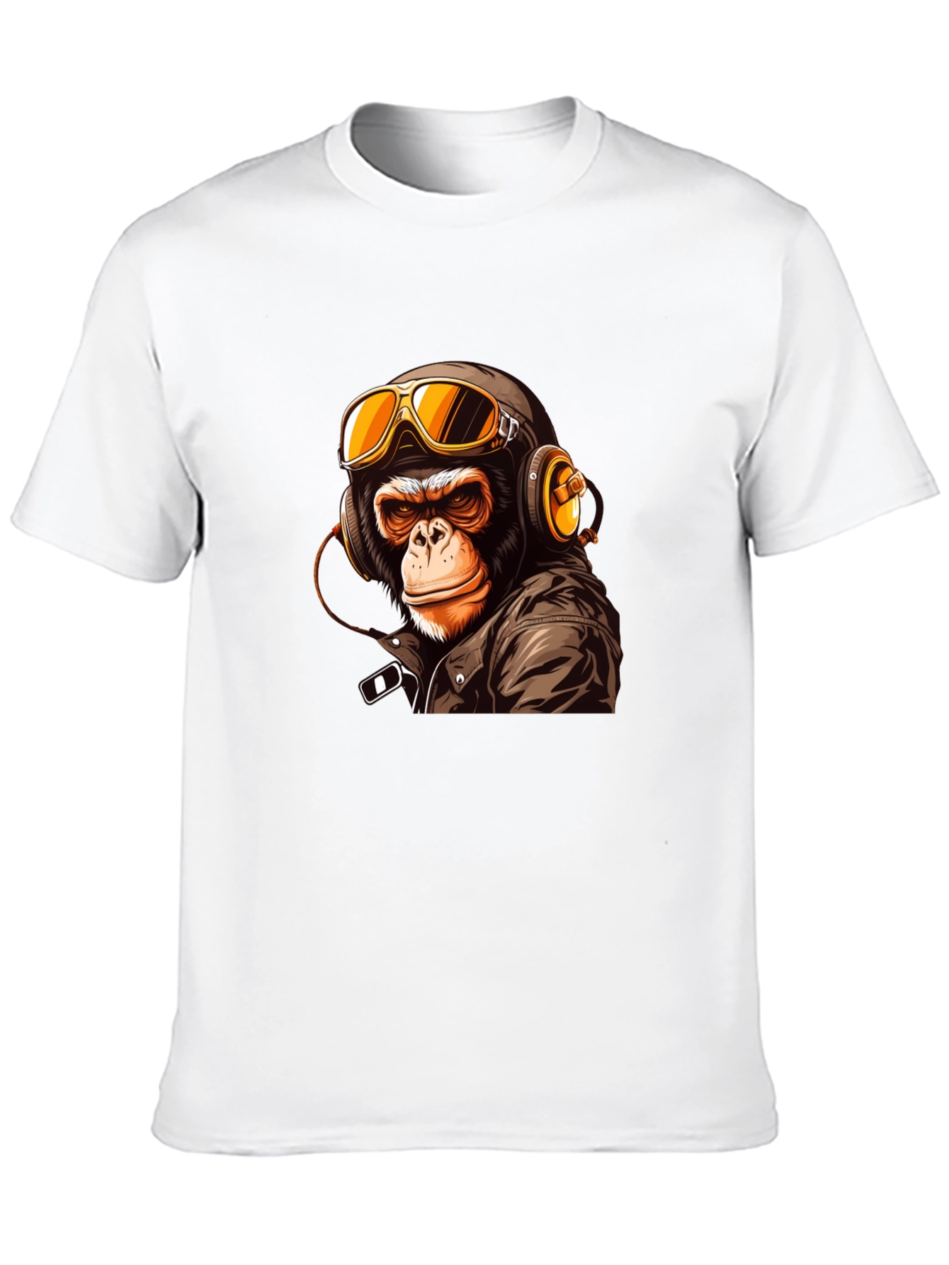 Cool Biker Monkey Graphic Tee - Black
