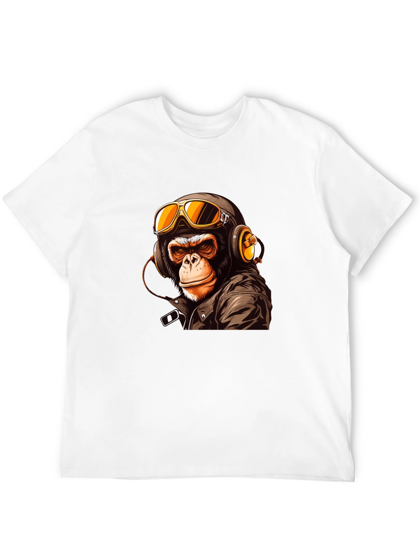 Cool Biker Monkey Graphic Tee - Black