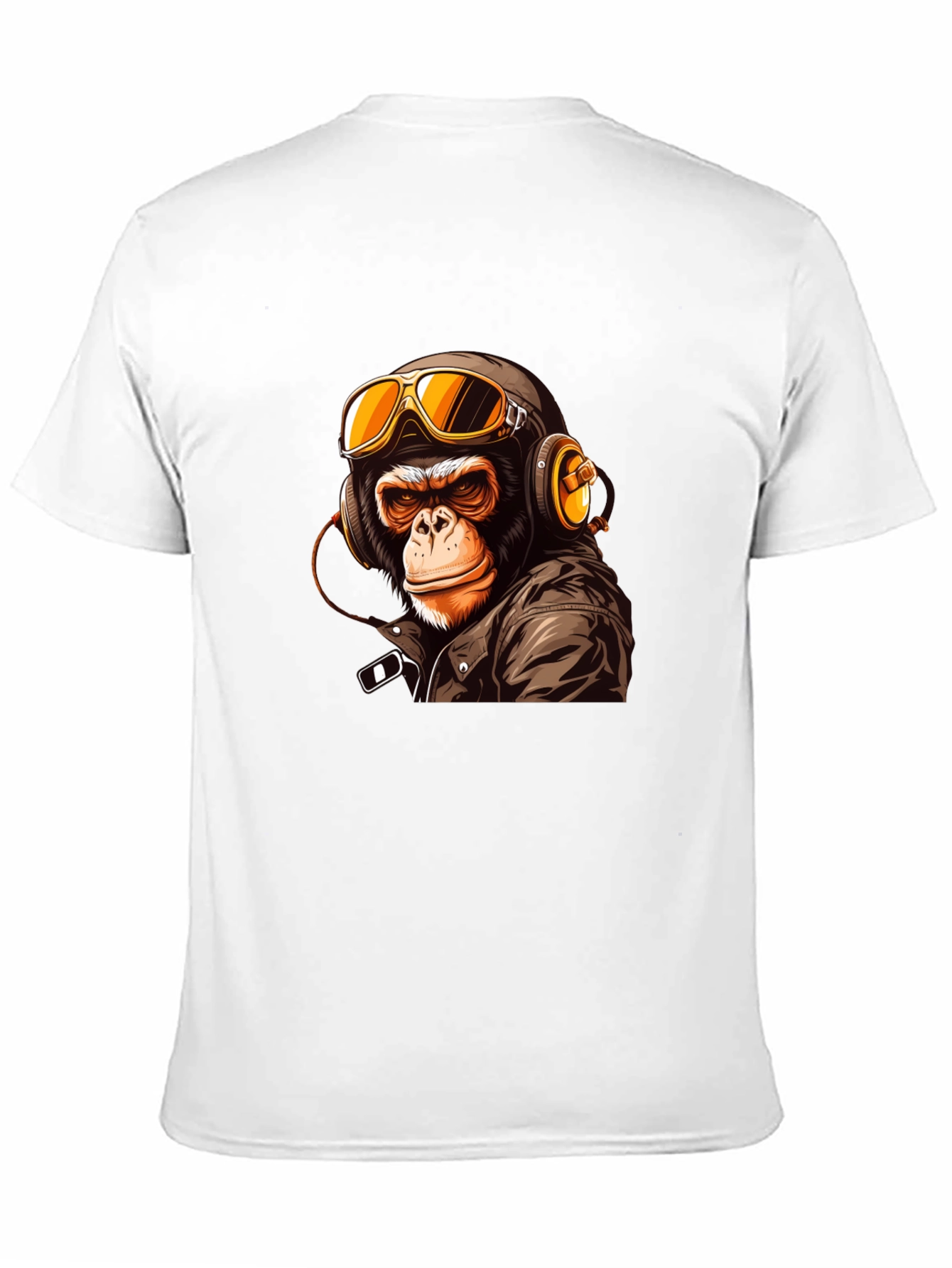 Cool Biker Monkey Graphic Tee - Black