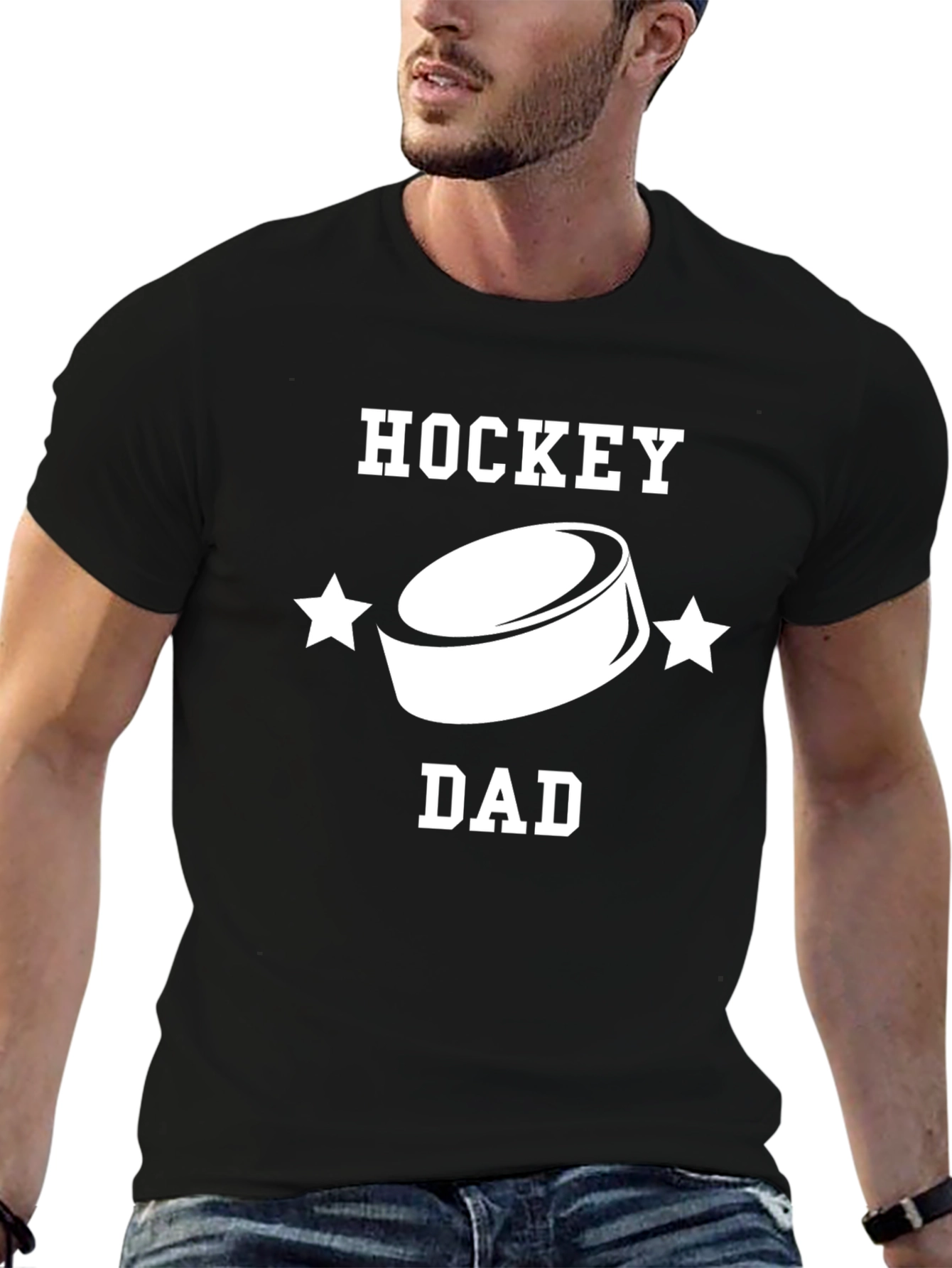Hockey Dad T-Shirt - Black Sporty Graphic Tee