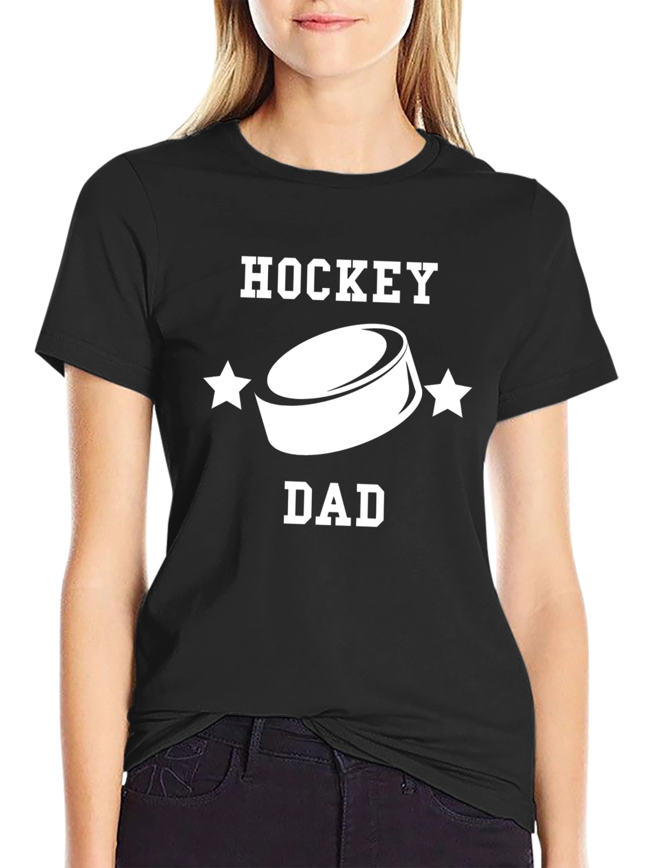 Hockey Dad T-Shirt - Black Sporty Graphic Tee