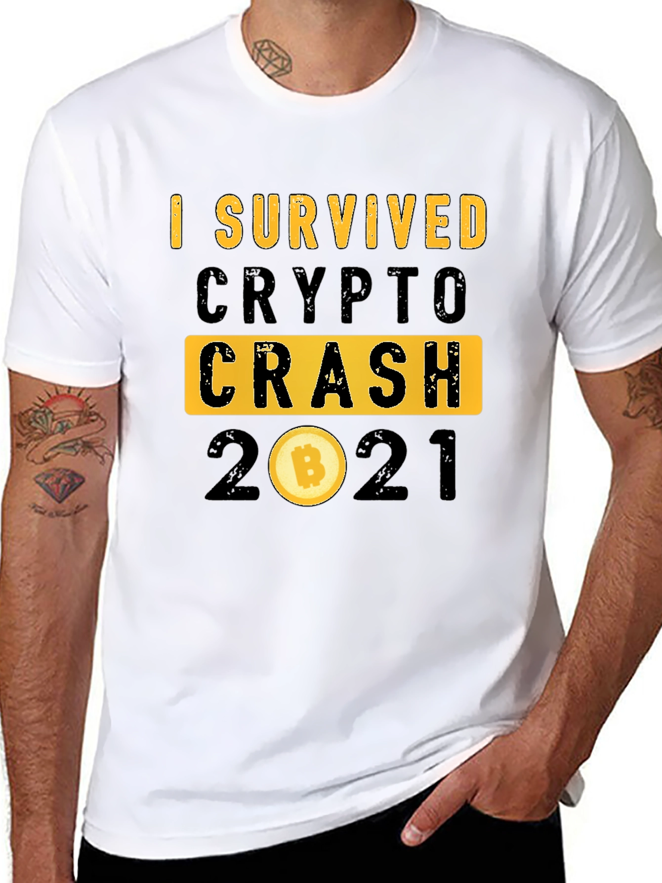 I Survived Crypto Crash 2021 Bitcoin T-Shirt
