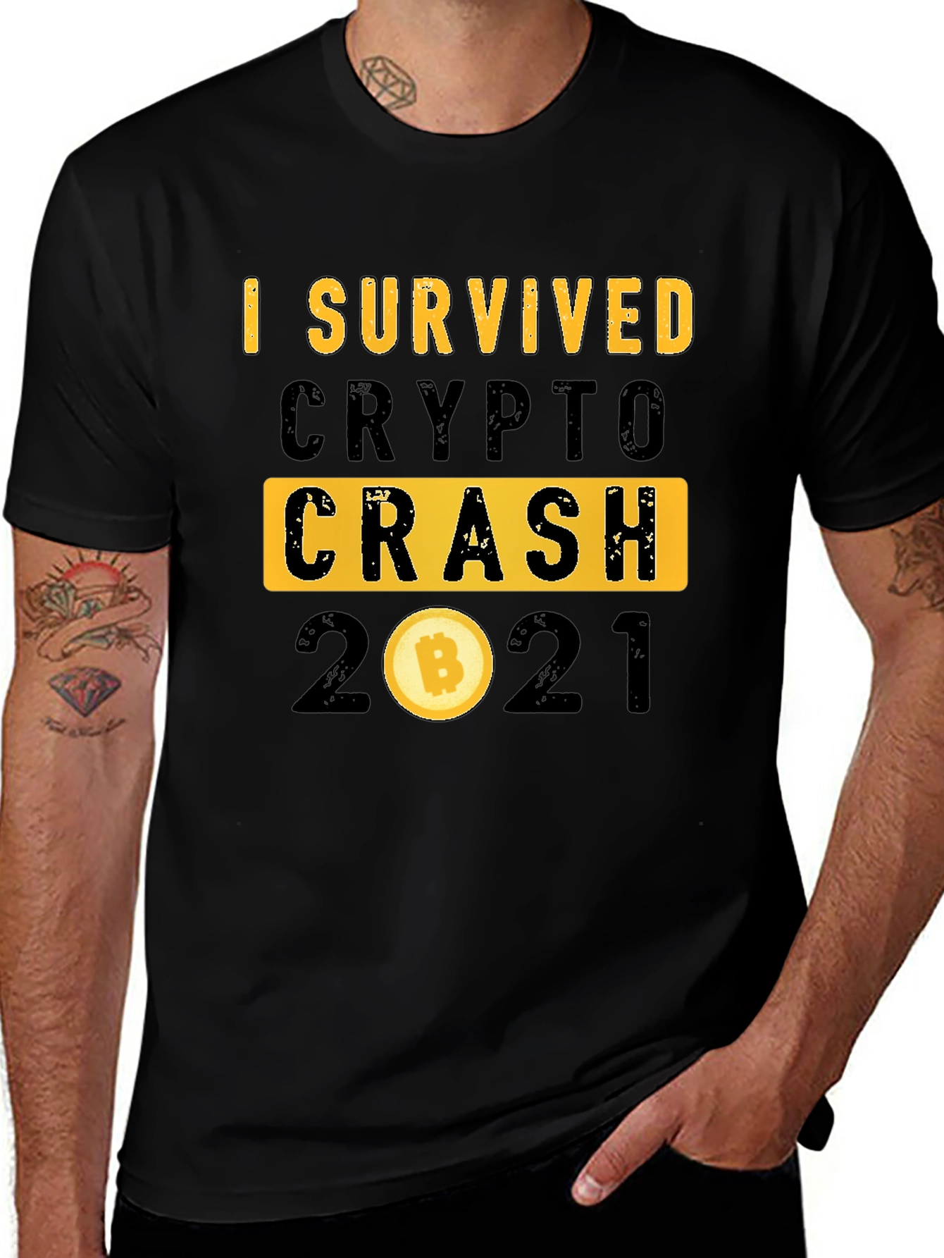 I Survived Crypto Crash 2021 Bitcoin T-Shirt