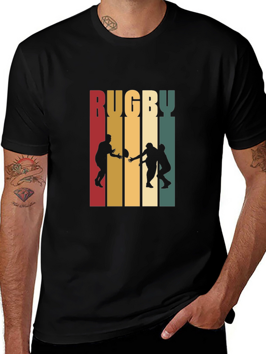 Rugby Graphic T-Shirt | Retro Style Cotton Tee