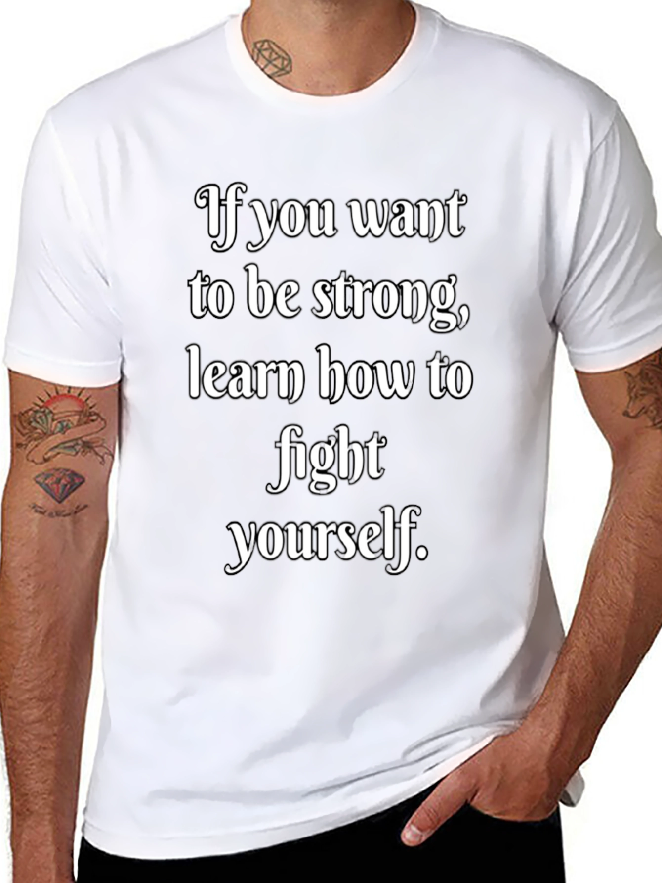 Strong Motivation Black Graphic T-Shirt