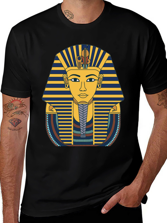 Egyptian Pharaoh Graphic Tee - Black Cotton T-Shirt