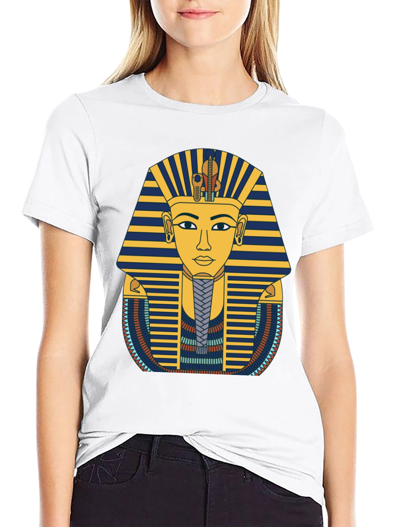 Egyptian Pharaoh Graphic Tee - Black Cotton T-Shirt
