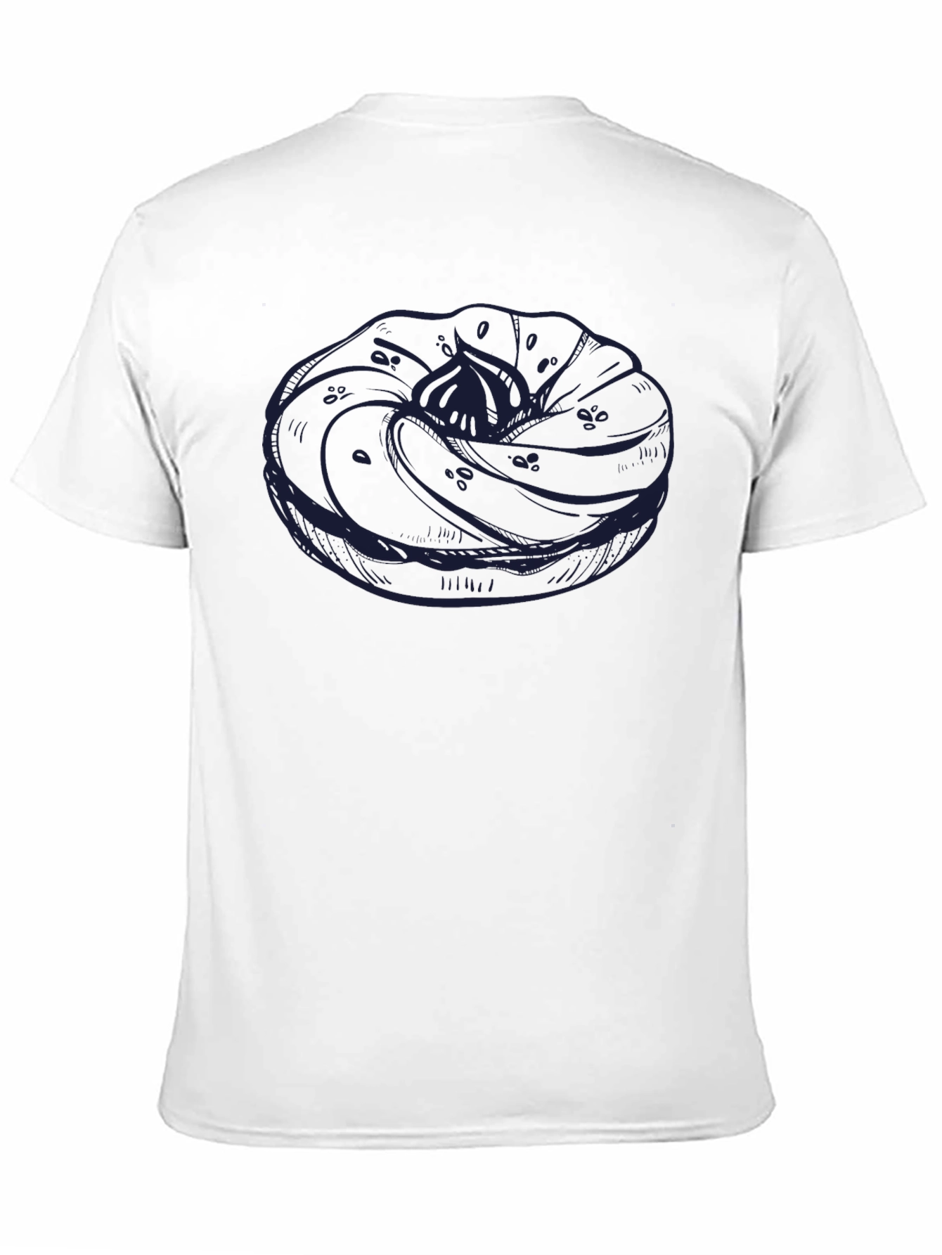 Mens Black T-Shirt with Unique Donut Graphic