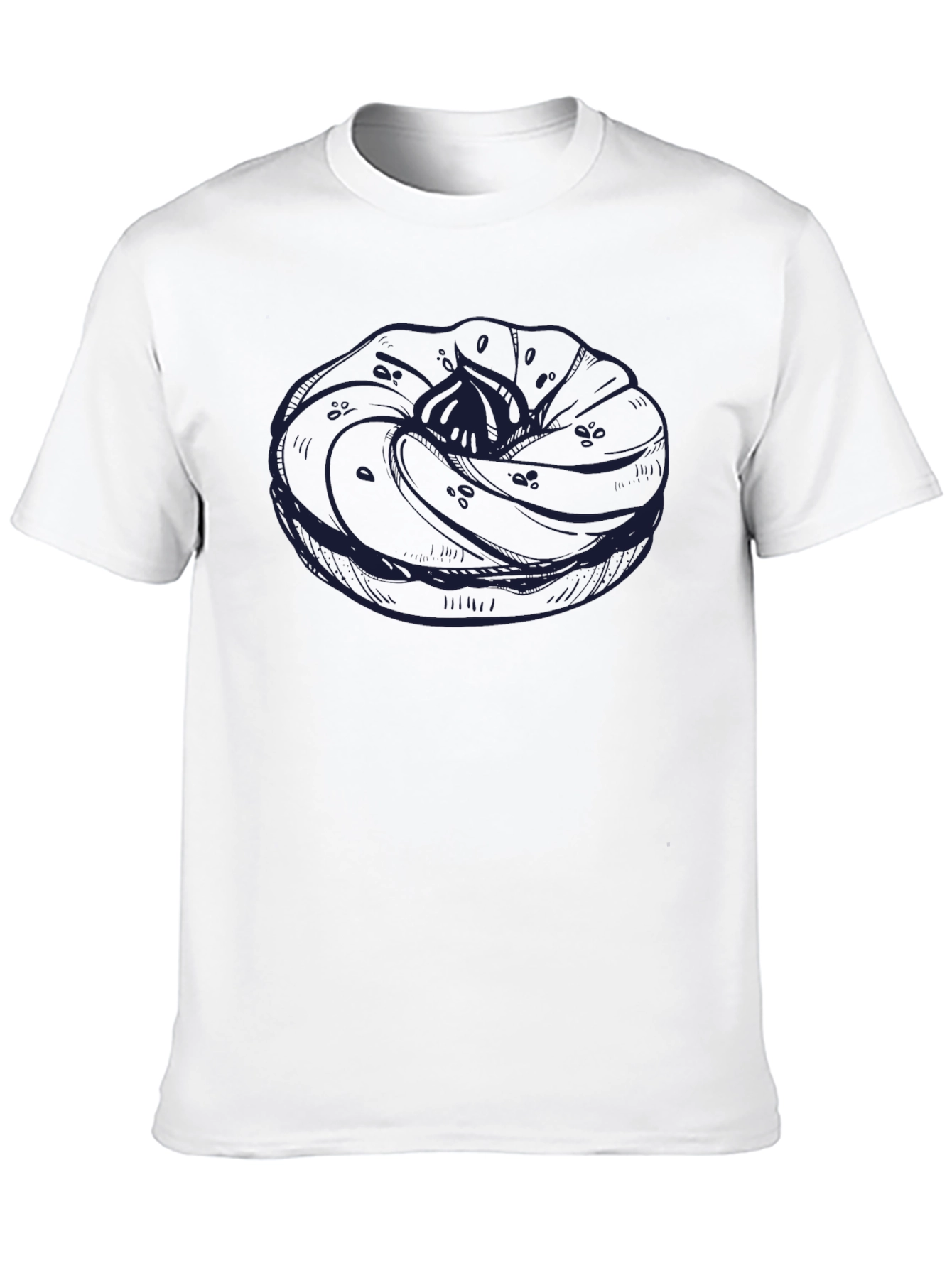 Mens Black T-Shirt with Unique Donut Graphic