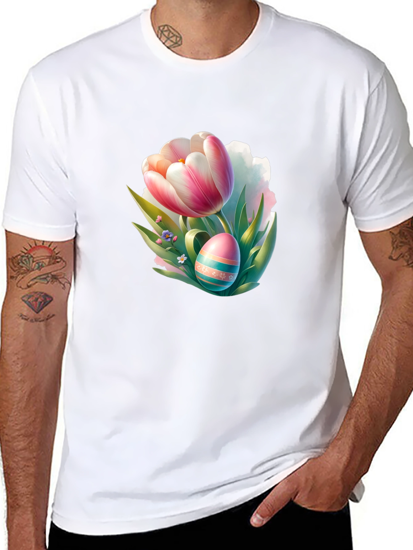 Tulip and Easter Egg Graphic Tee