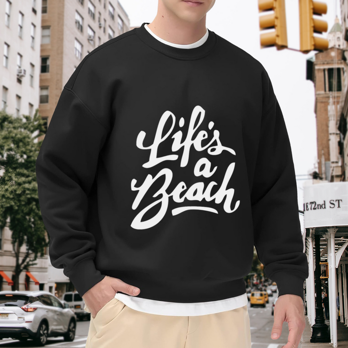 "Stay Salty" Beach Script Design - Crewneck Sweatshirt | Beach, Summer, Tropical Gift
