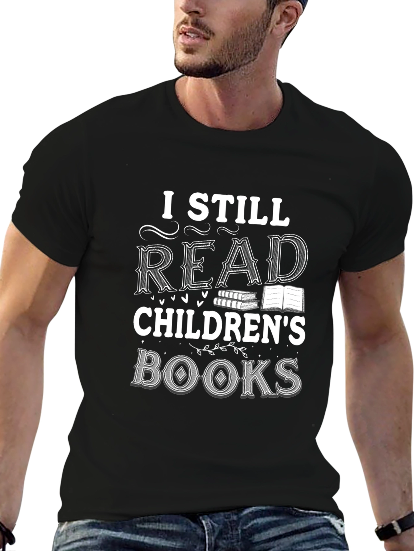 I Still Read Childrens Books Black T-Shirt
