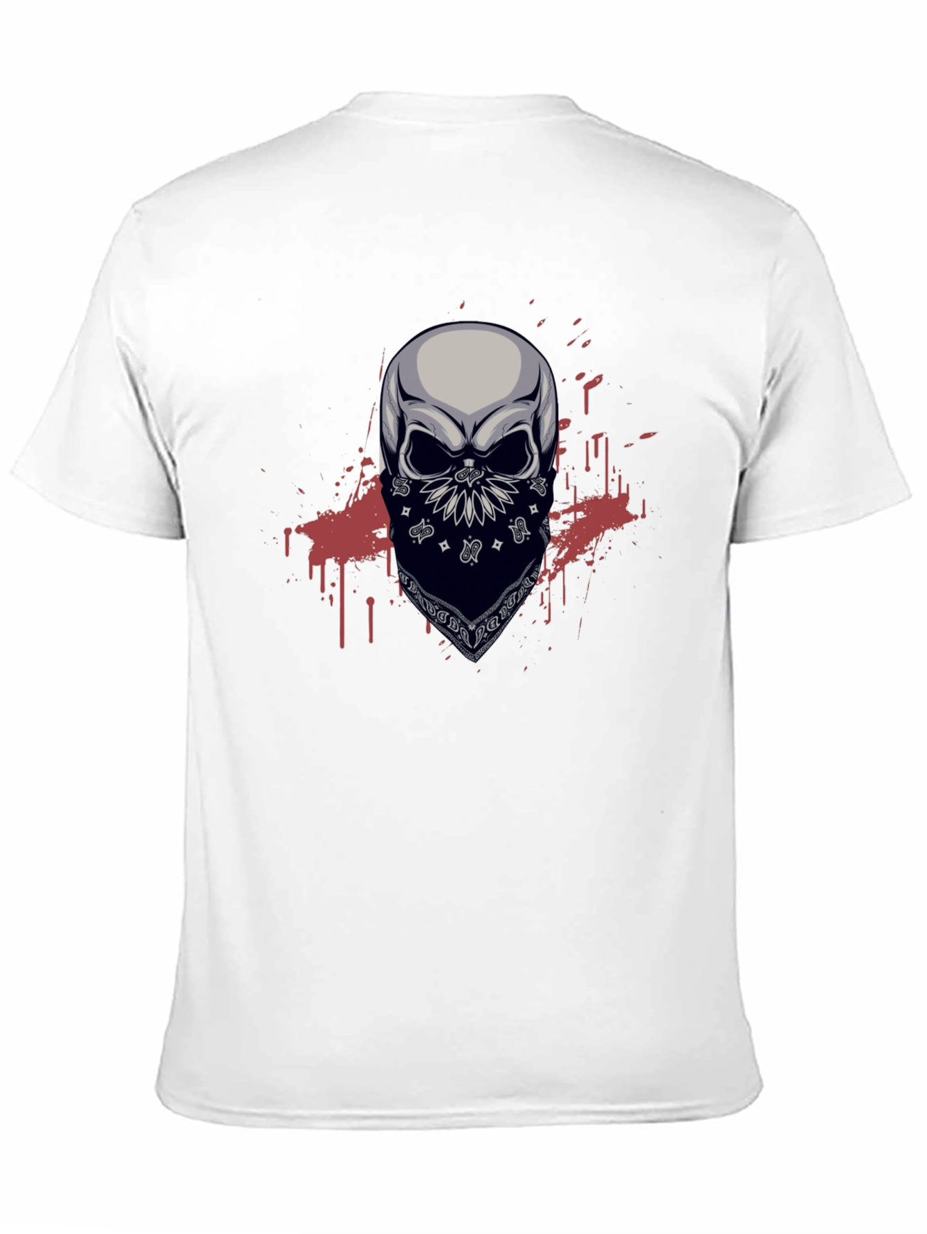 Skull Bandana Graphic T-Shirt - Mens Black Tee