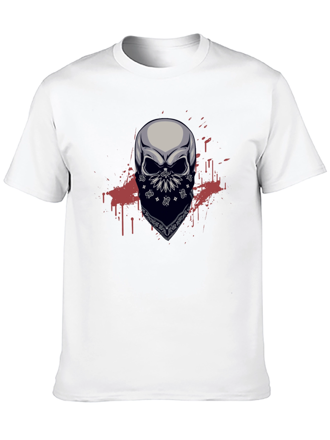 Skull Bandana Graphic T-Shirt - Mens Black Tee