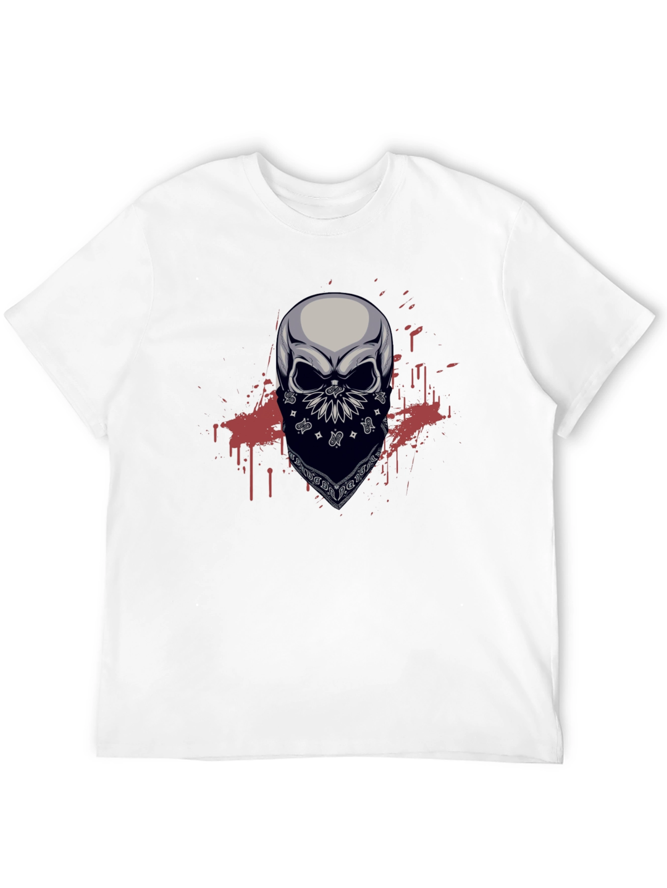 Skull Bandana Graphic T-Shirt - Mens Black Tee