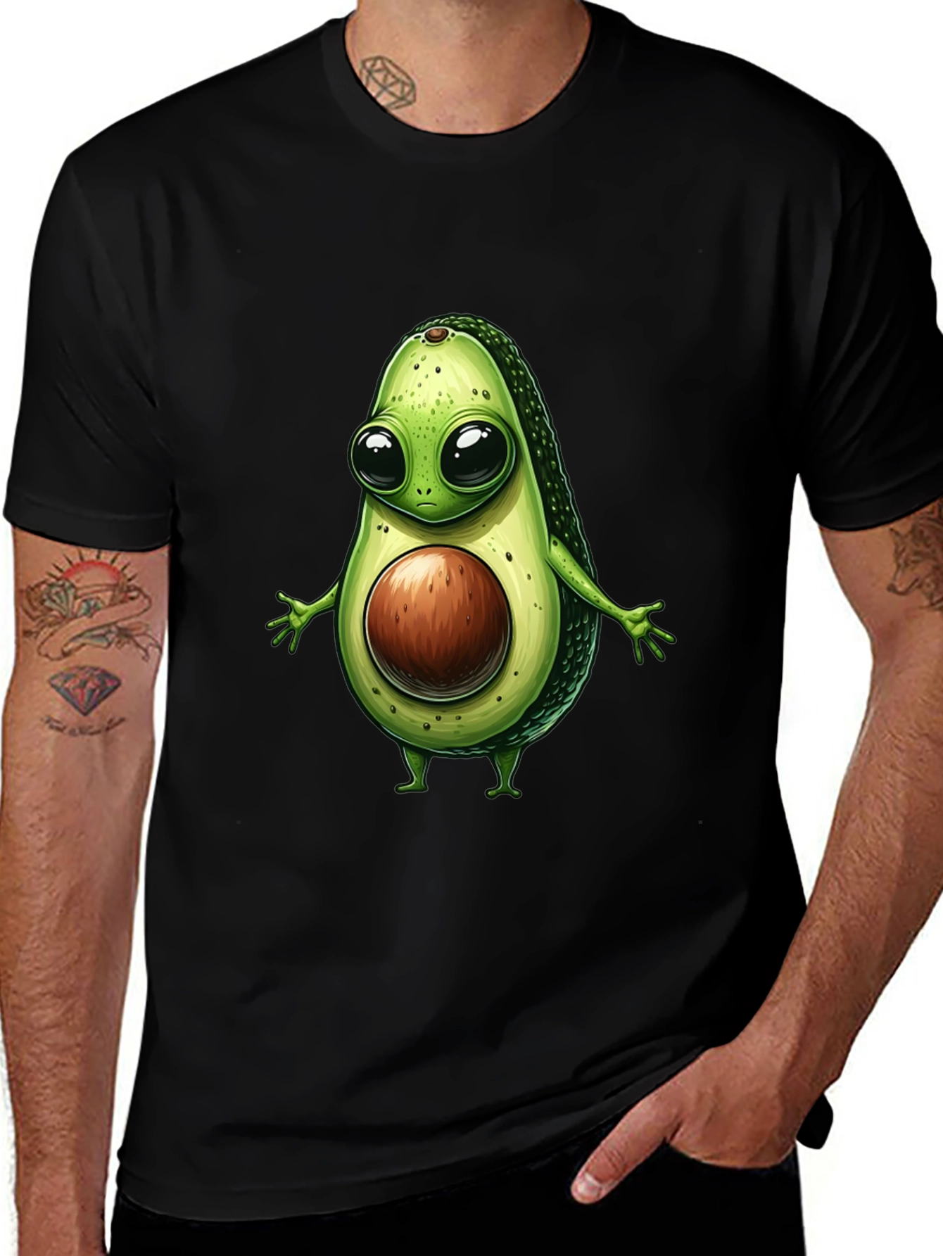 Avocado Cartoon Graphic T-Shirt